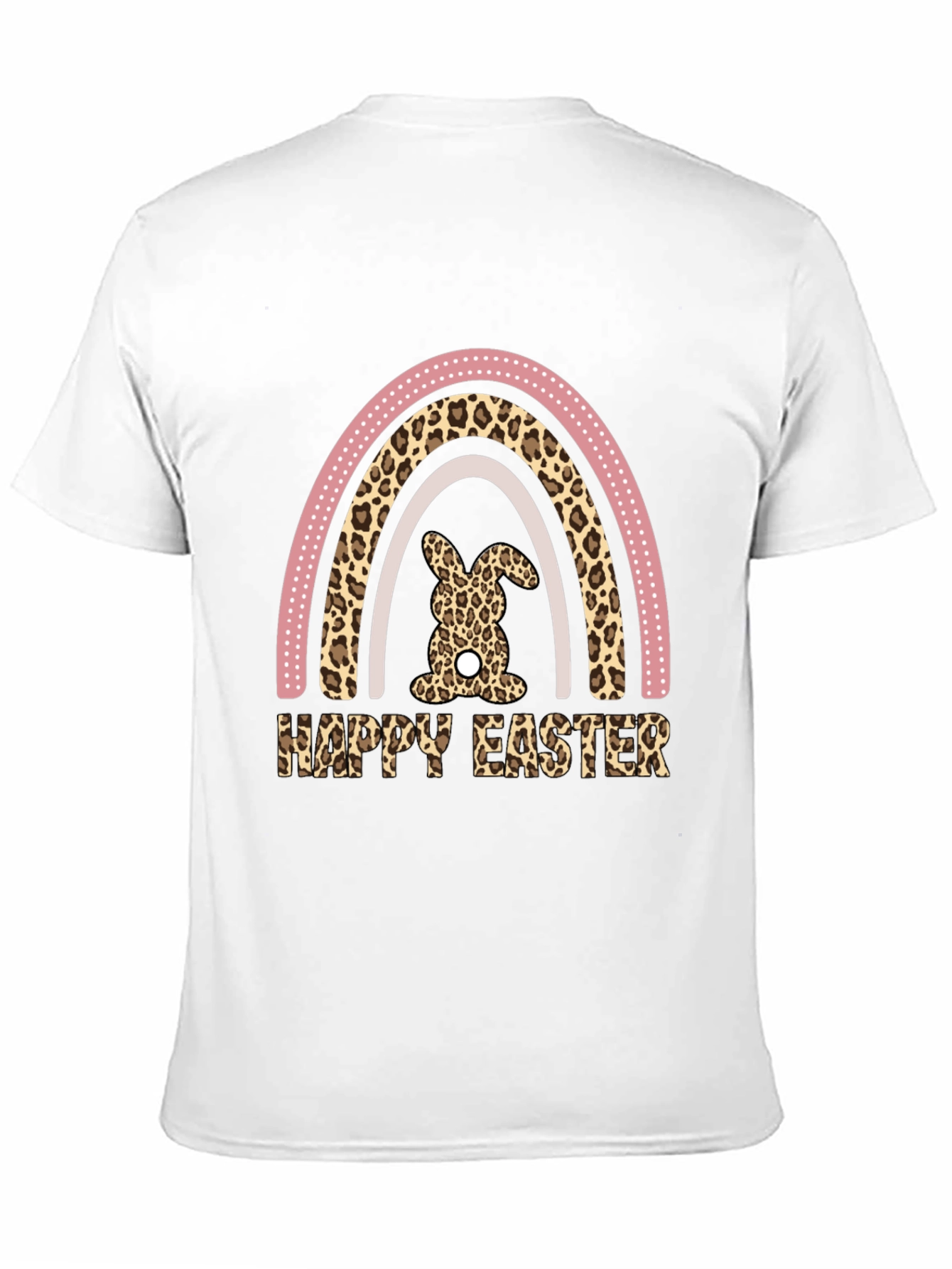 Happy Easter Leopard Rainbow Bunny T-Shirt