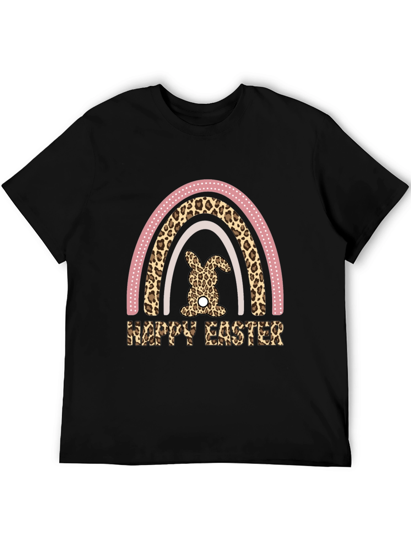 Happy Easter Leopard Rainbow Bunny T-Shirt