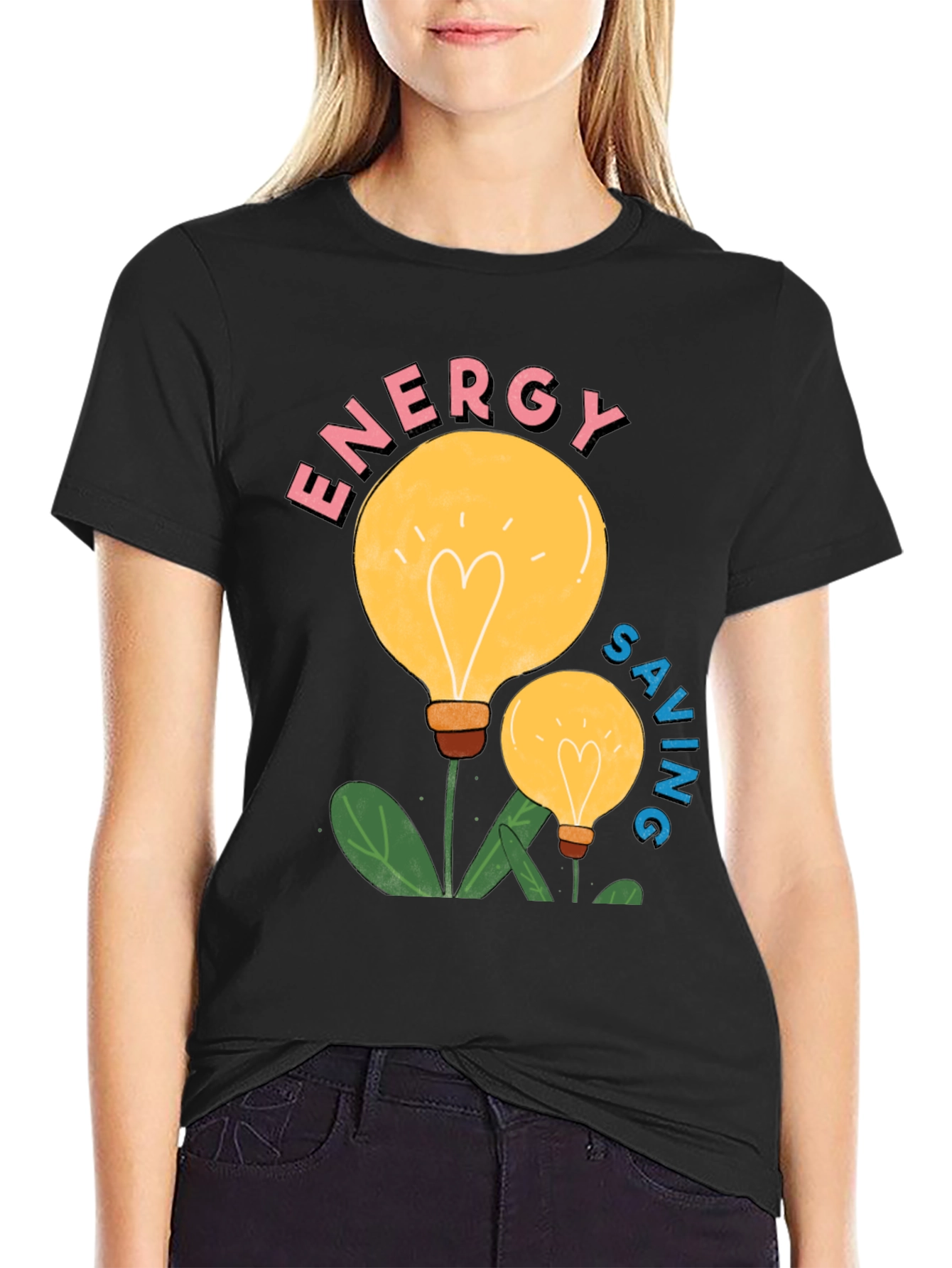 Energy Saving Light Bulb Graphic T-Shirt