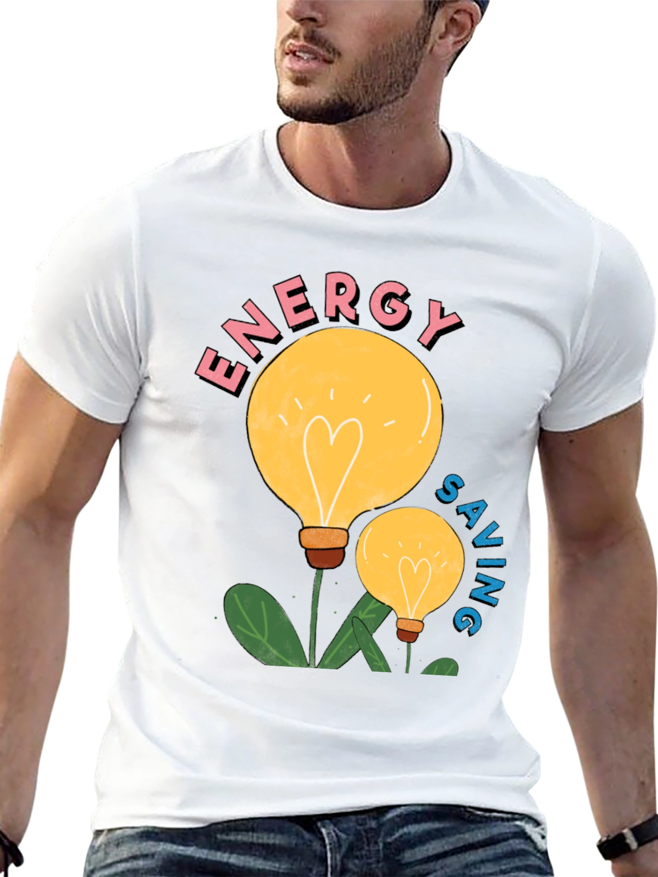 Energy Saving Light Bulb Graphic T-Shirt