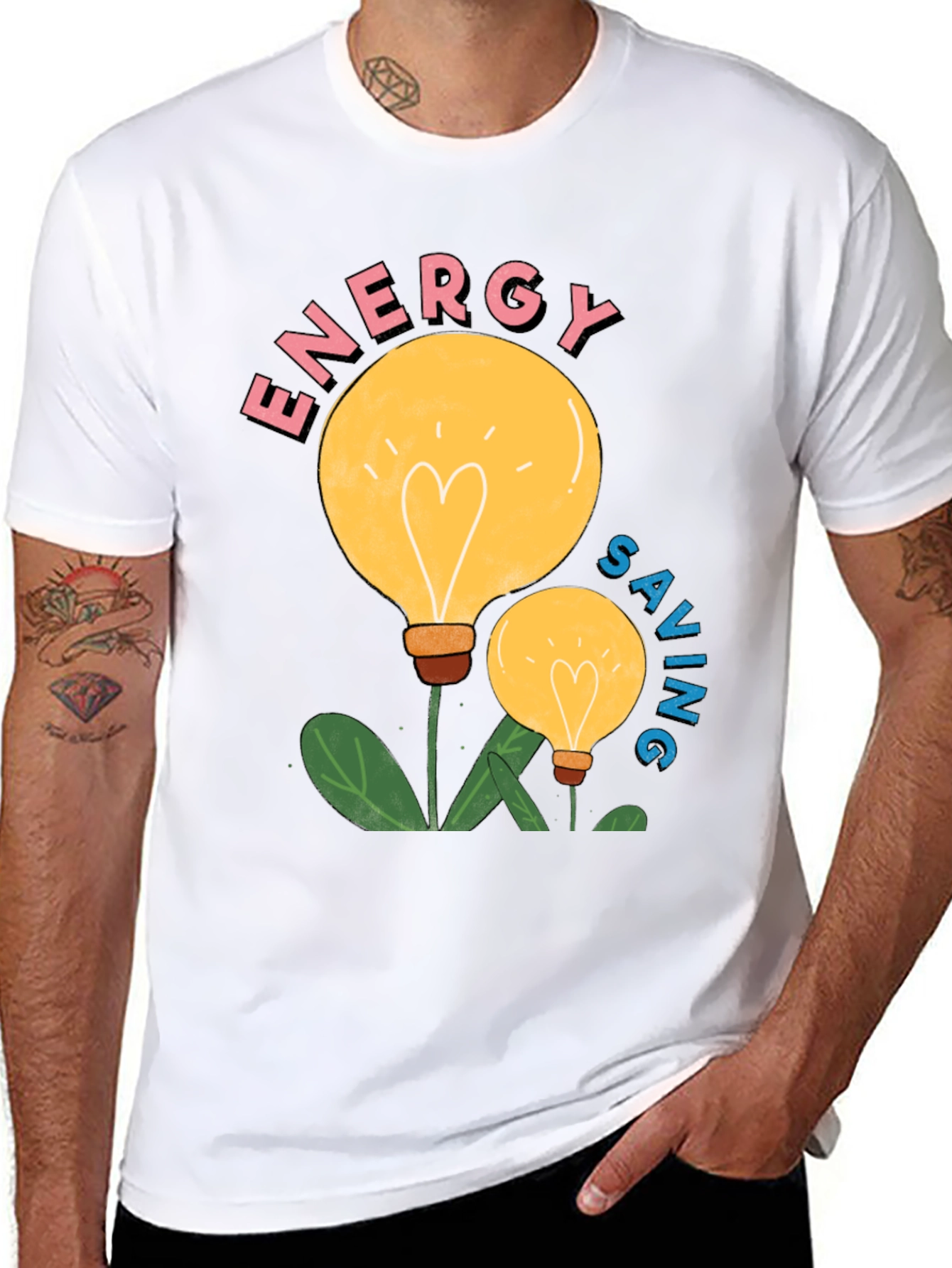 Energy Saving Light Bulb Graphic T-Shirt