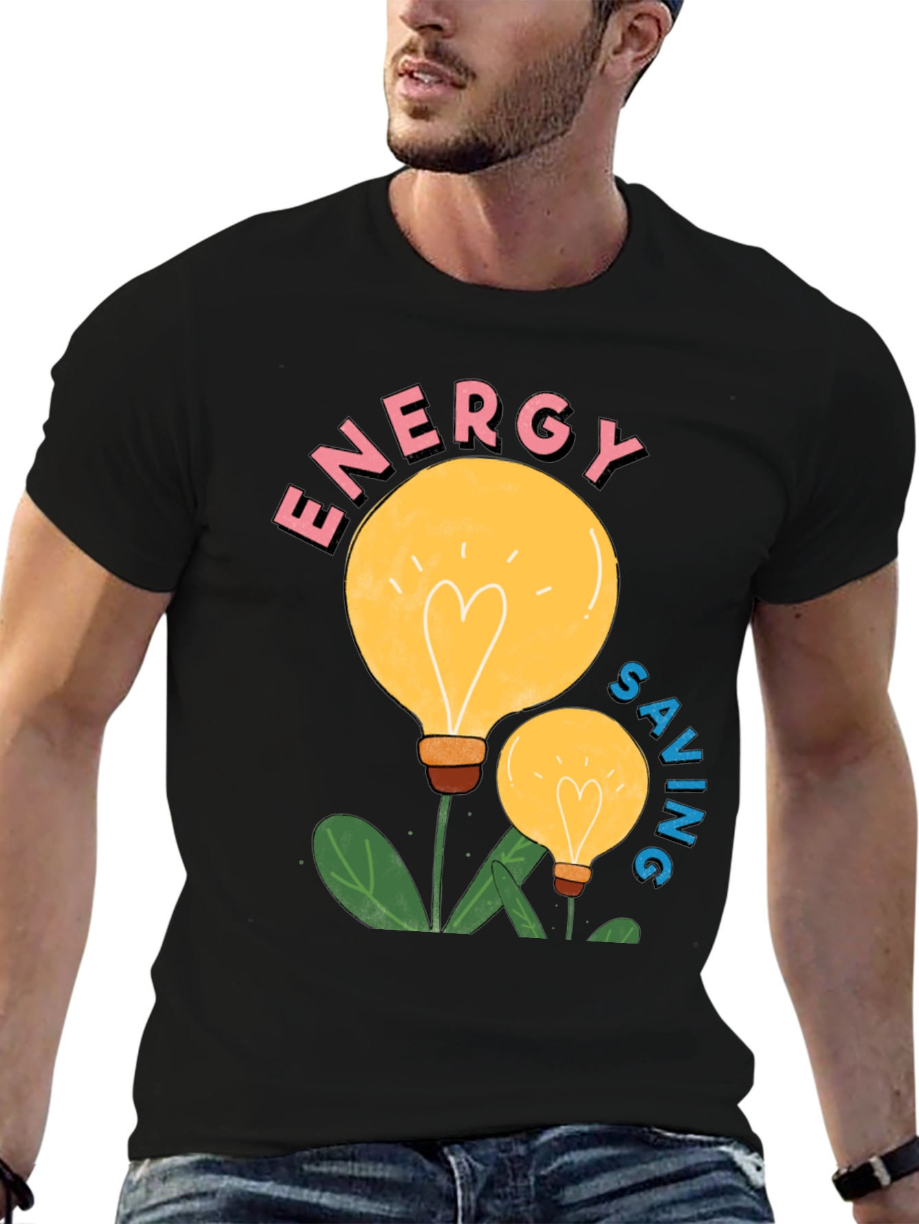 Energy Saving Light Bulb Graphic T-Shirt