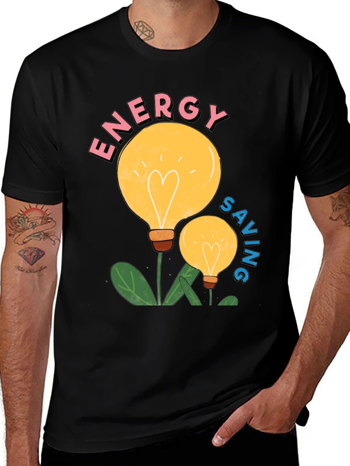 Energy Saving Light Bulb Graphic T-Shirt