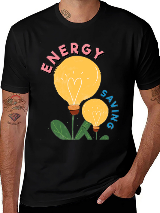 Energy Saving Light Bulb Graphic T-Shirt
