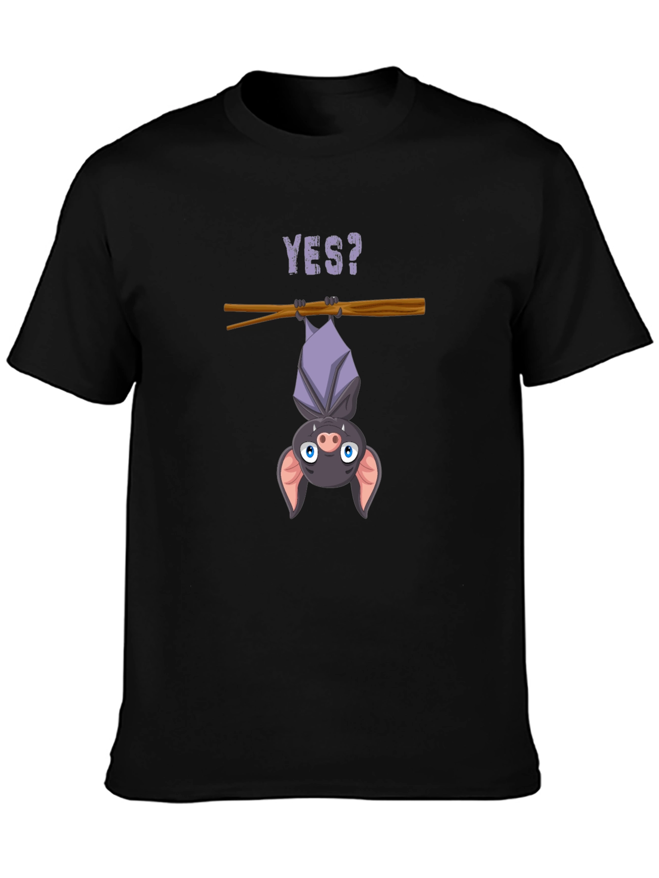 Cartoon Bat T-Shirt - Hanging Yes? Graphic Tee