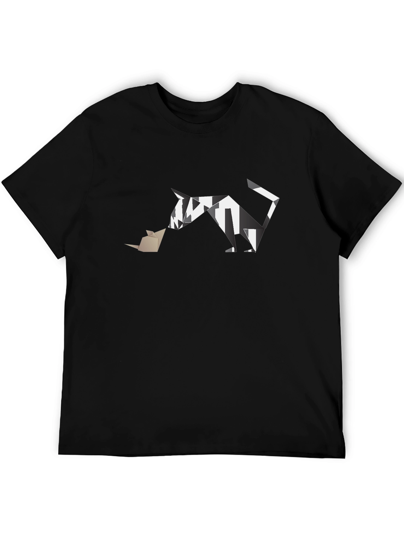 Geometric Cat and Mouse T-Shirt