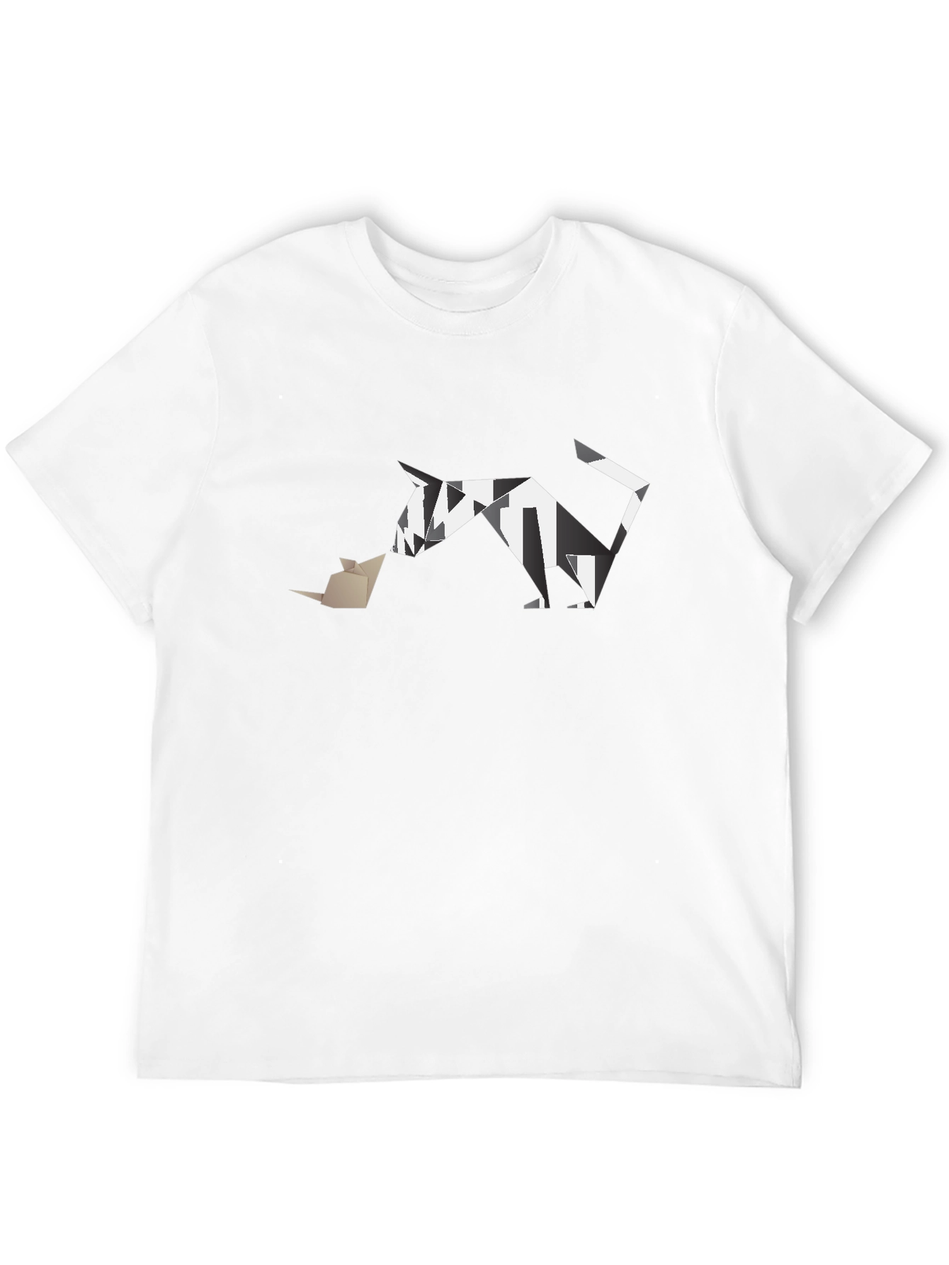Geometric Cat and Mouse T-Shirt