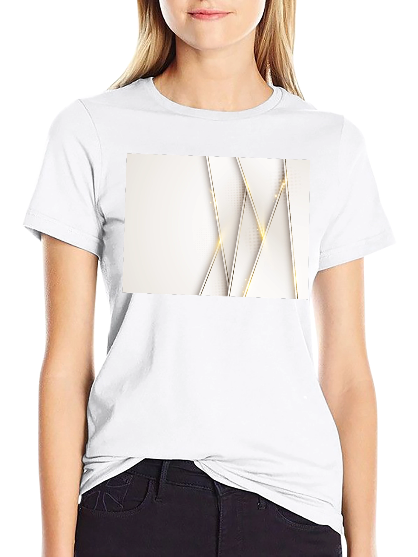 Modern Geometric Black T-Shirt