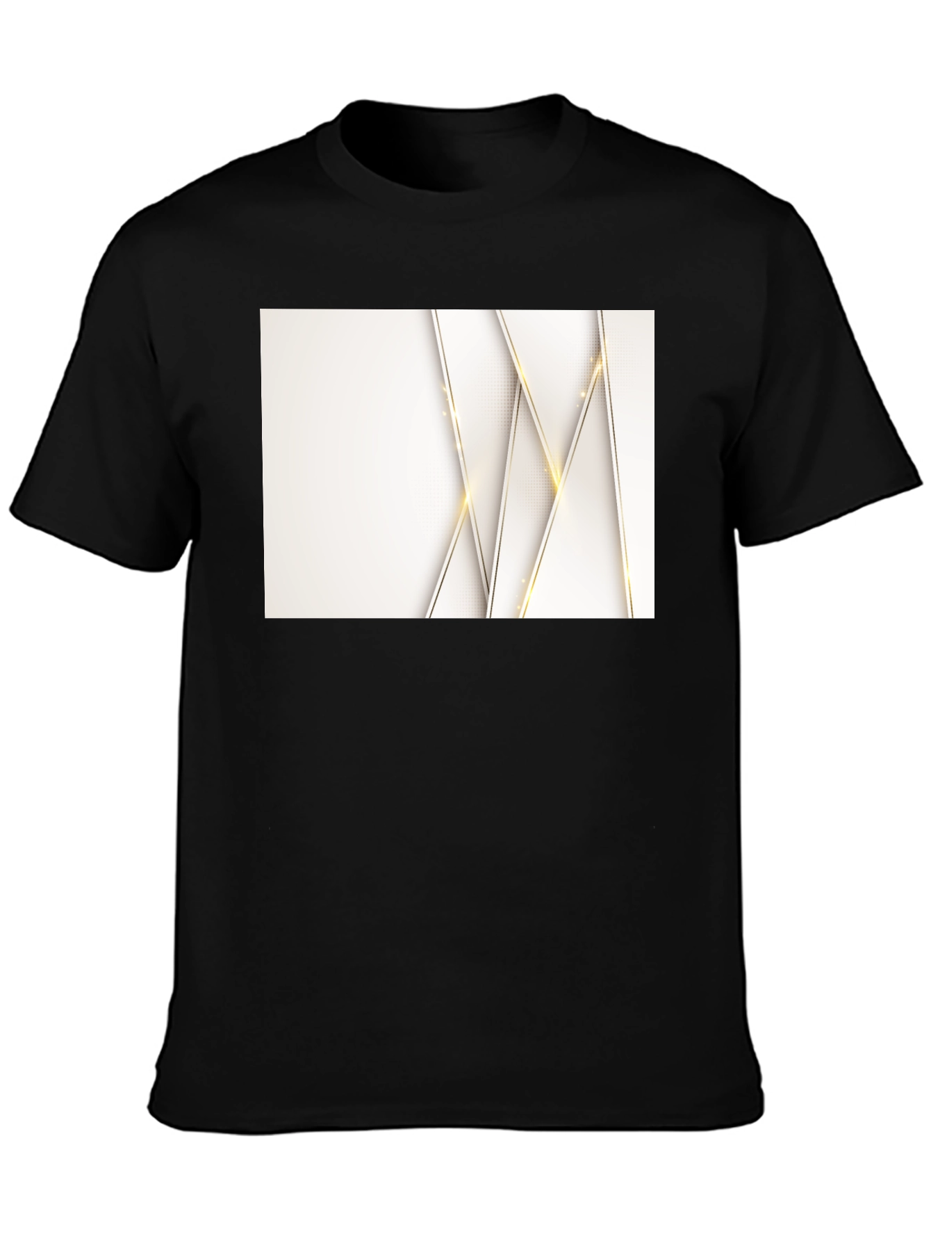 Modern Geometric Black T-Shirt