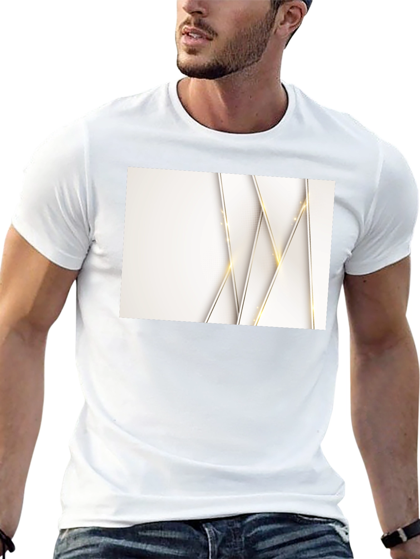 Modern Geometric Black T-Shirt