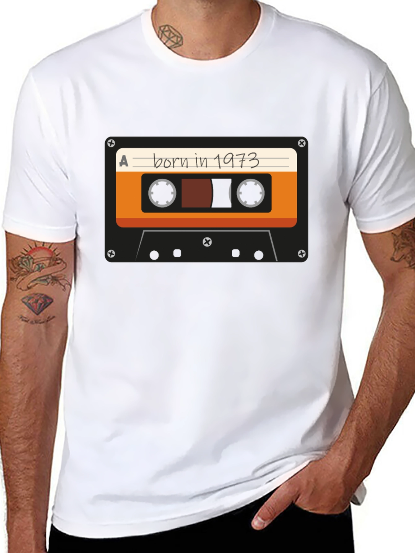 Born in 1973 Cassette Tape Graphic T-Shirt