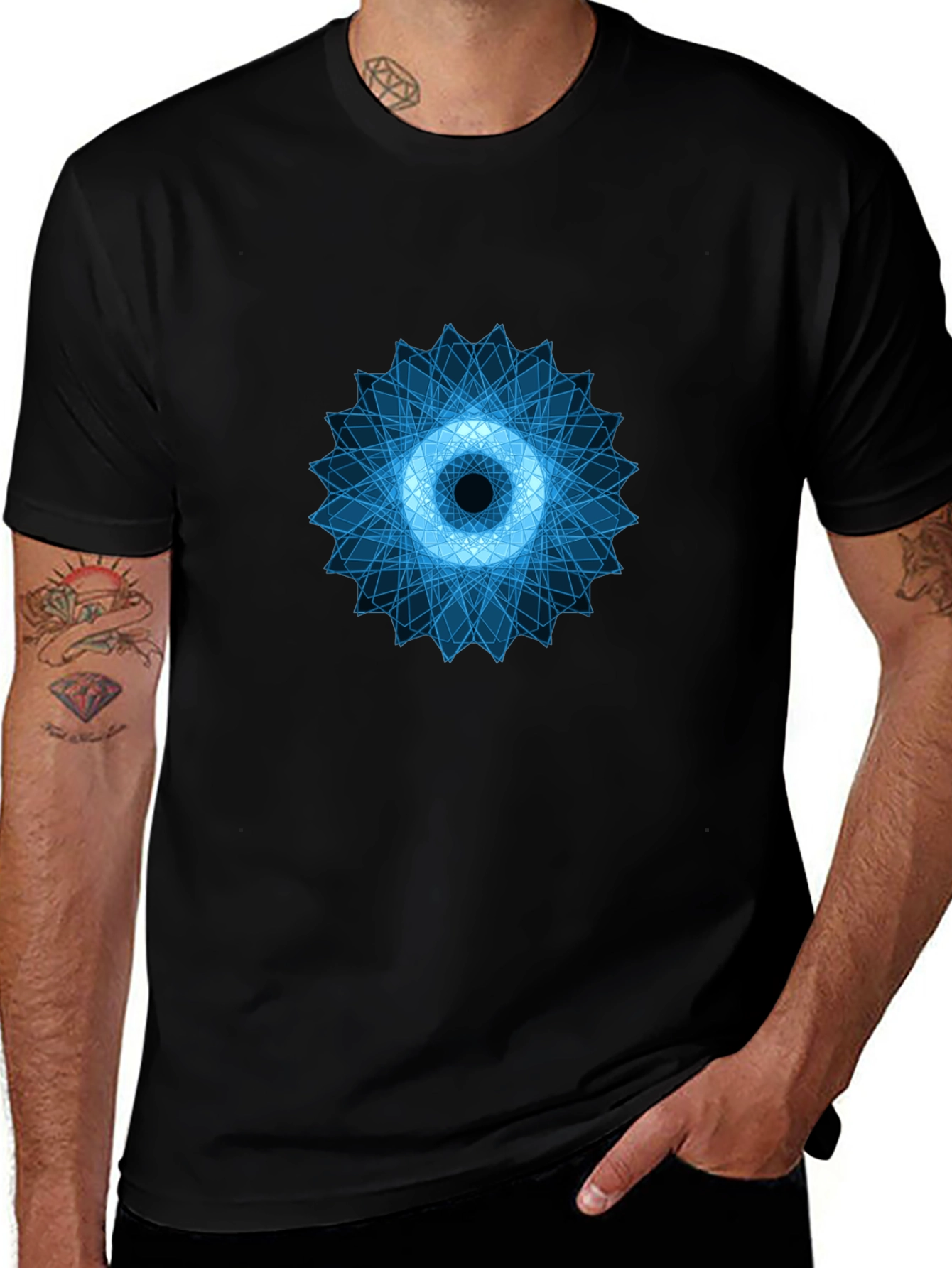 Geometric Glow T-Shirt - Modern Abstract Design