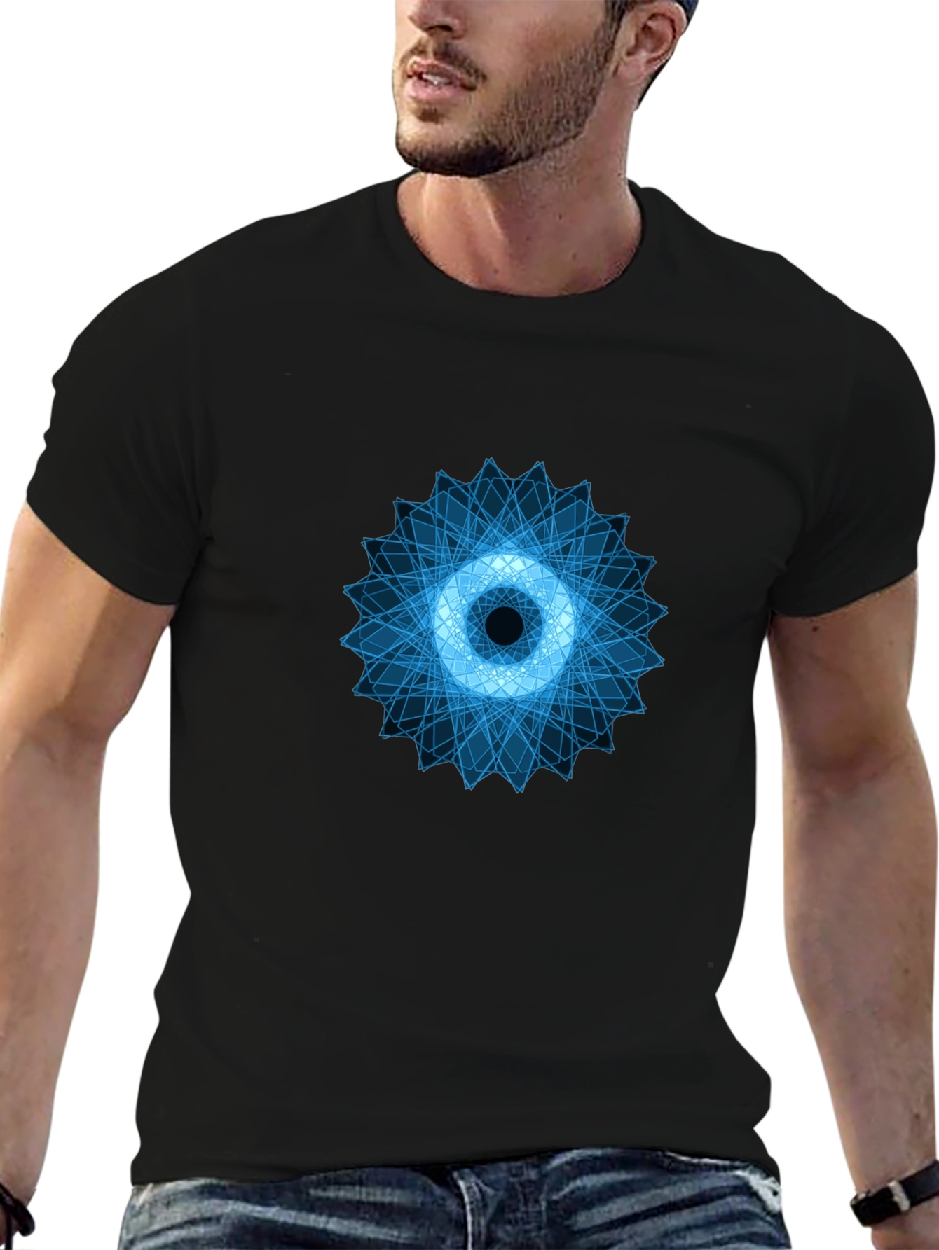 Geometric Glow T-Shirt - Modern Abstract Design