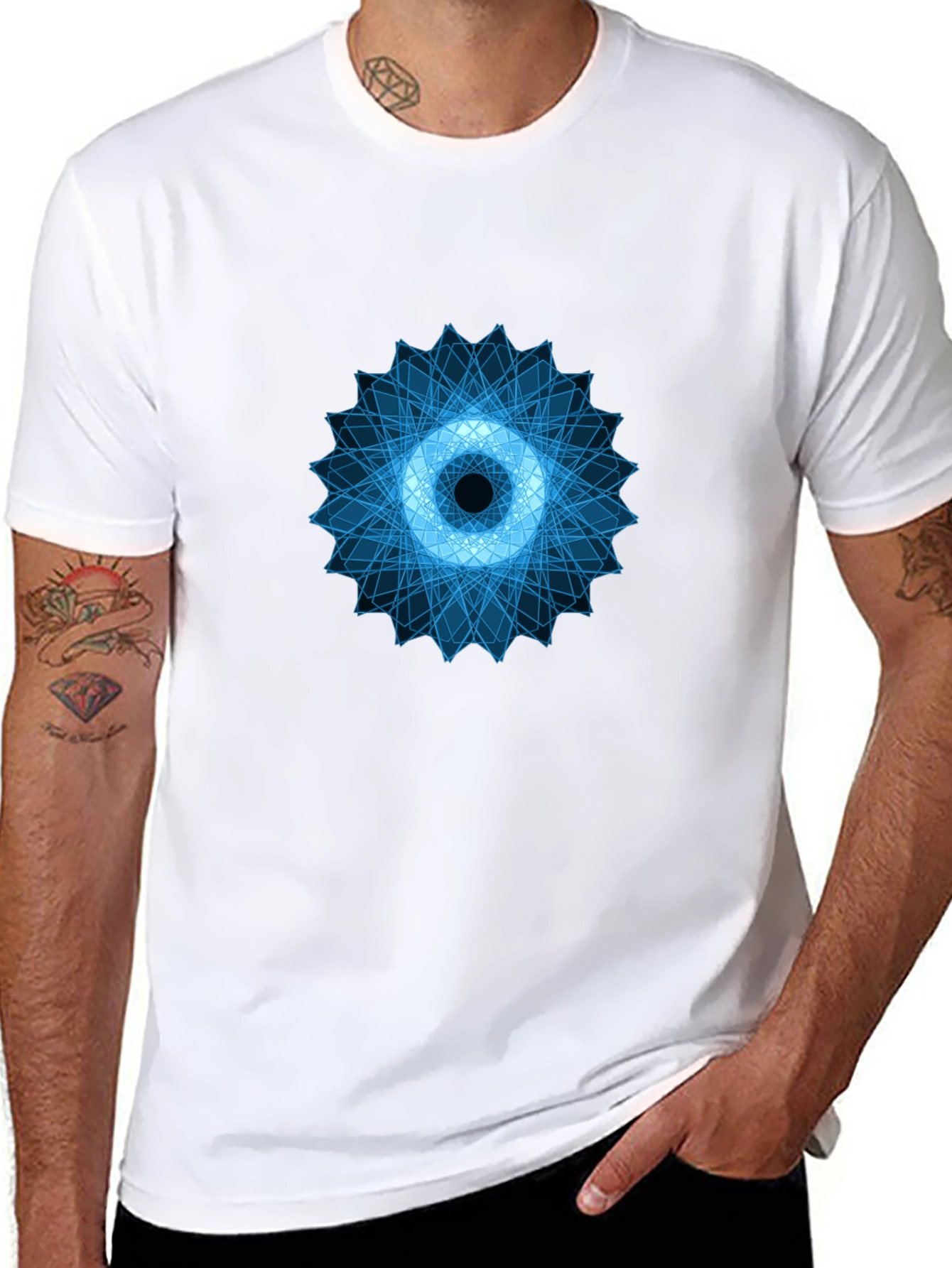 Geometric Glow T-Shirt - Modern Abstract Design