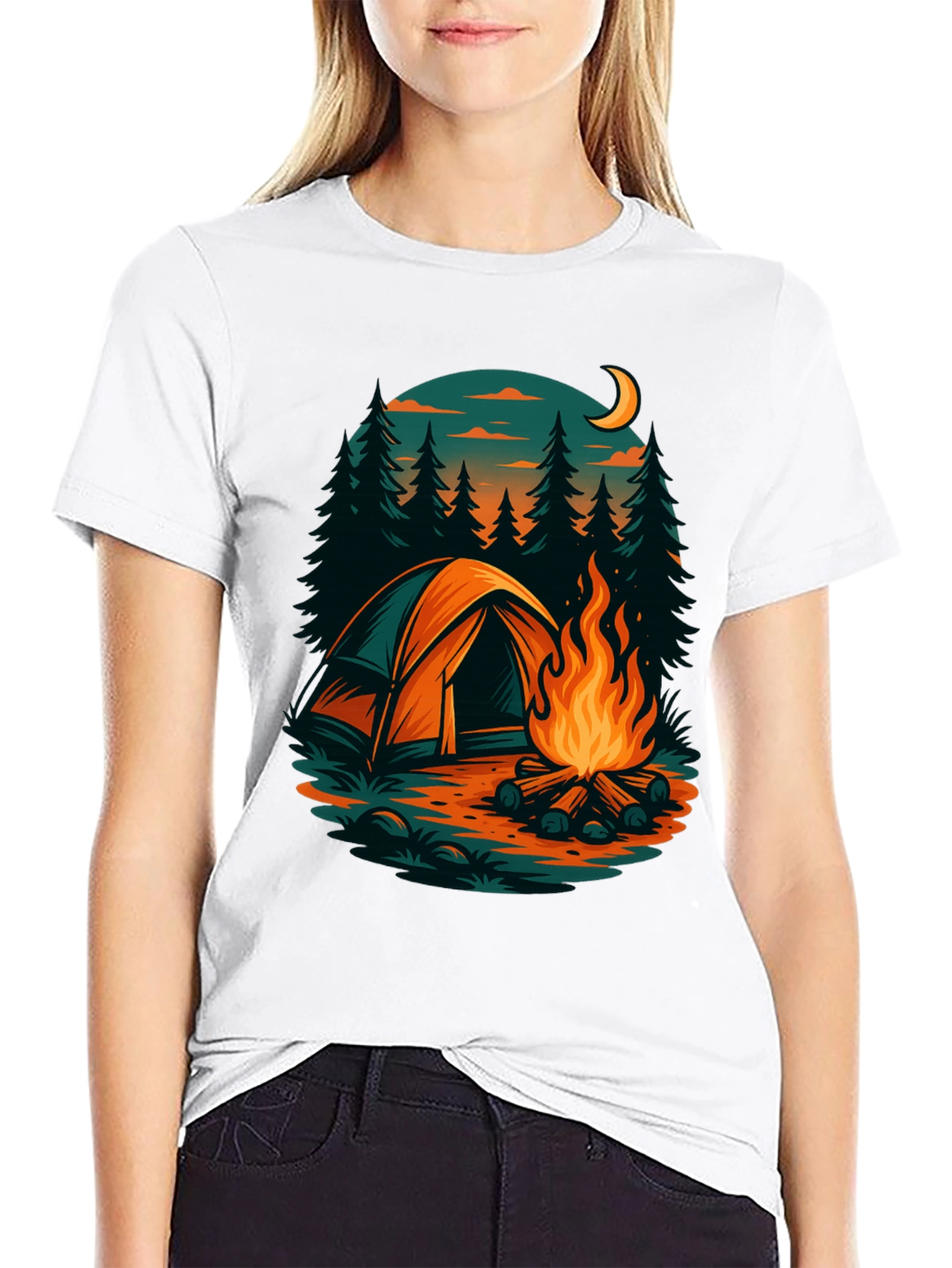 Camping Scene Graphic Tee