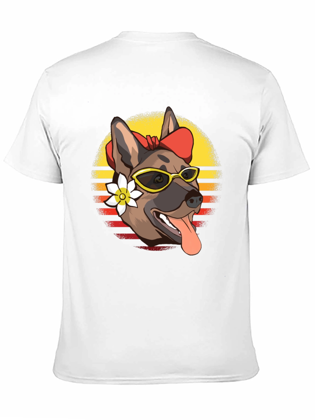 Cool Dog T-Shirt - Sunglasses & Flower Design