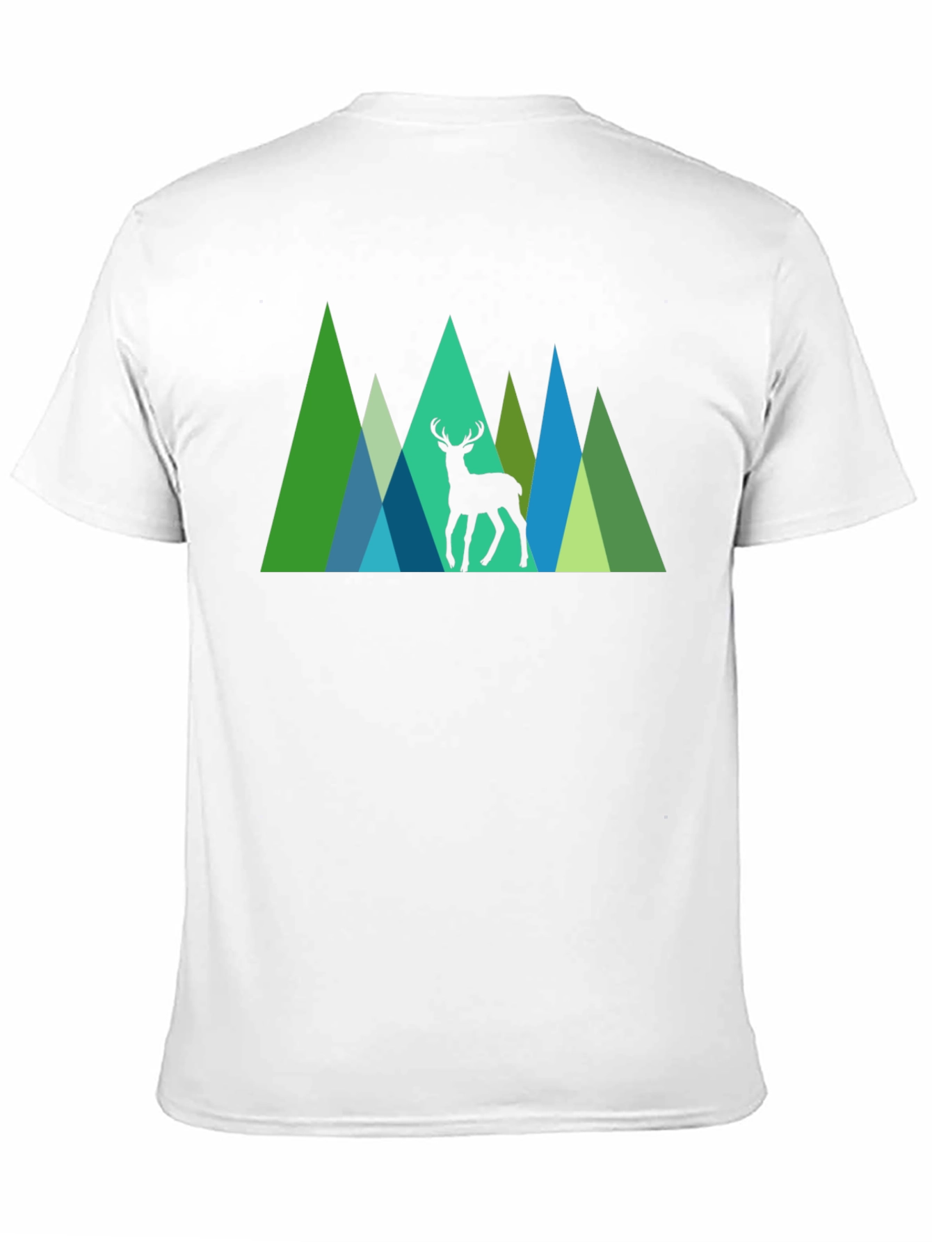 Geometric Deer Graphic Tee - Nature Inspired Black T-Shirt