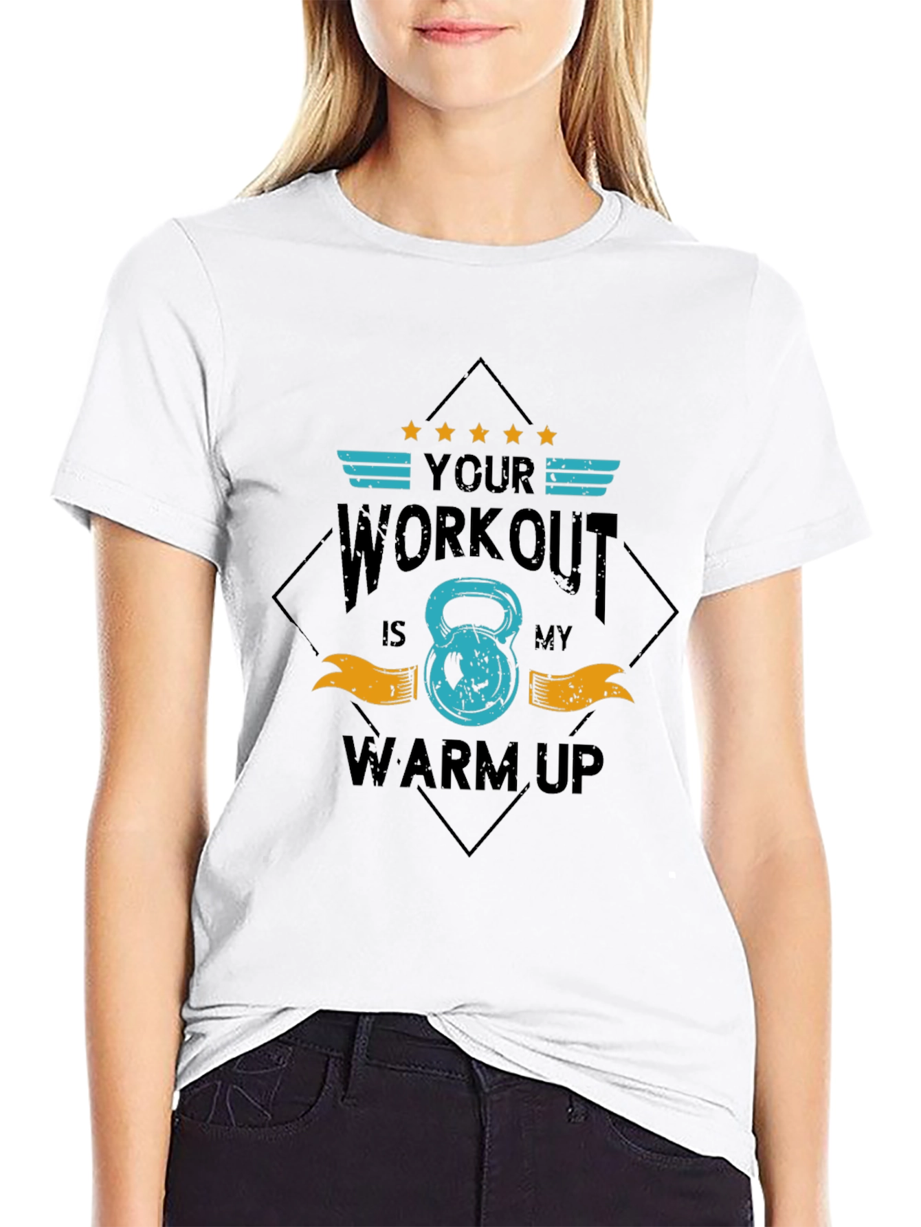 Workout Warm Up Graphic Tee | Black