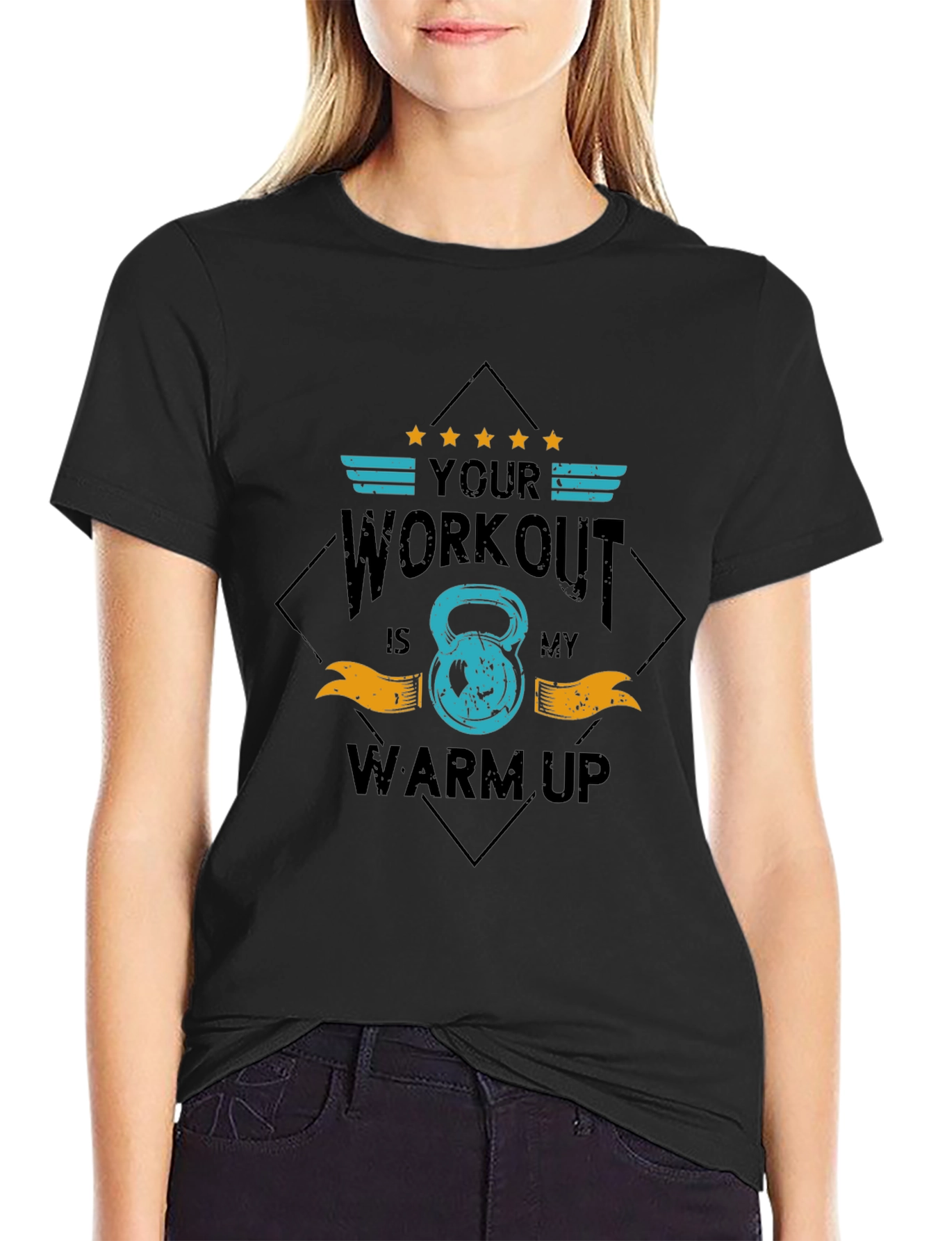Workout Warm Up Graphic Tee | Black