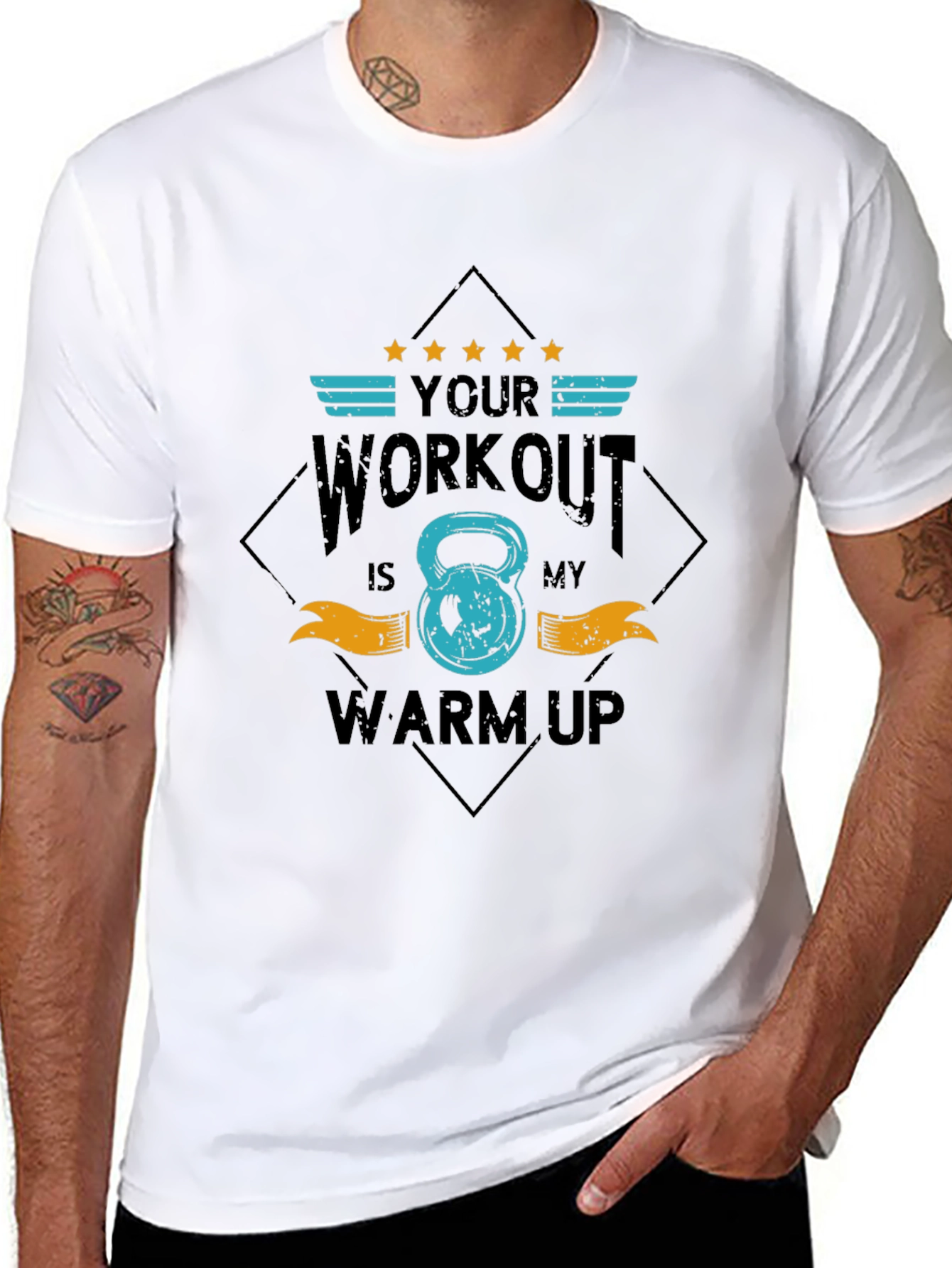 Workout Warm Up Graphic Tee | Black