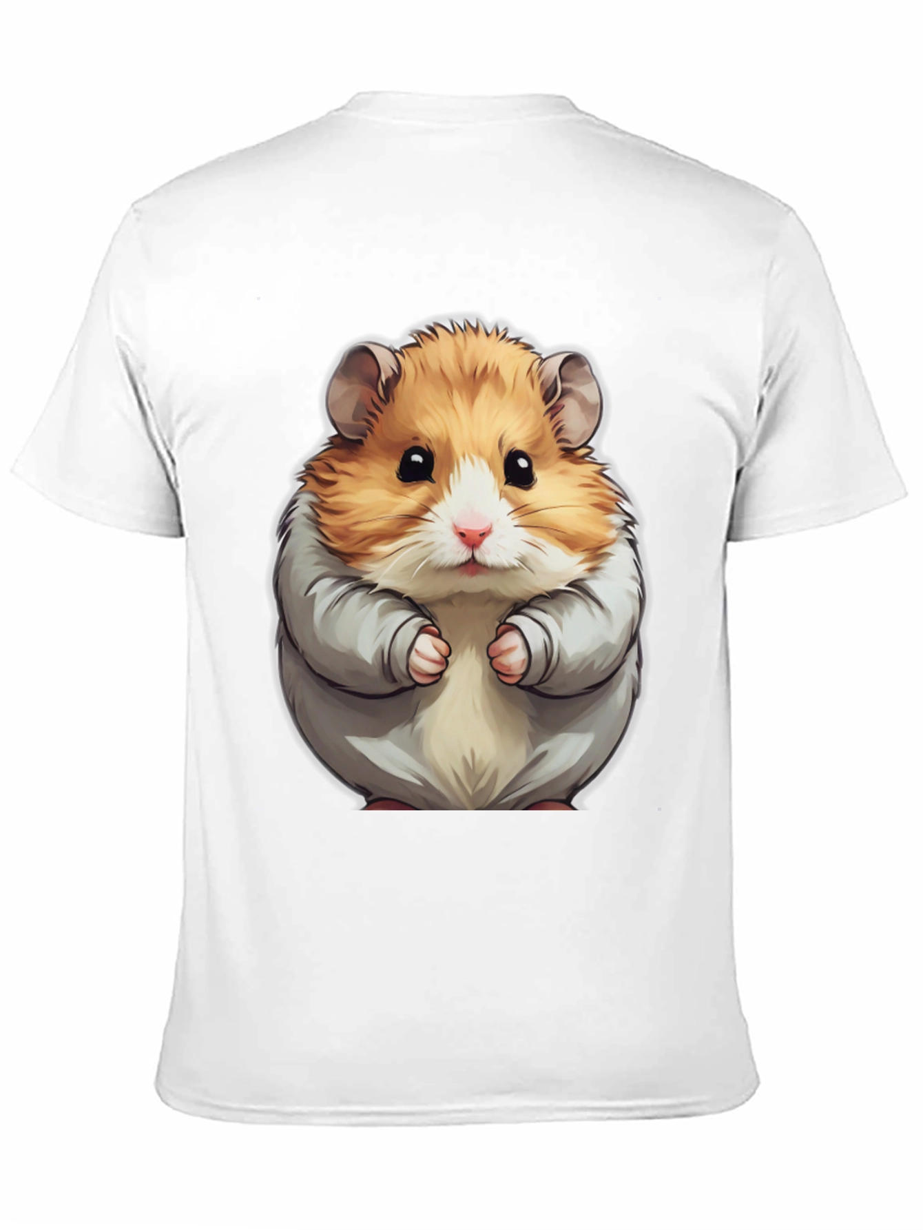 Cute Hamster Graphic Tee - Black Cotton T-Shirt