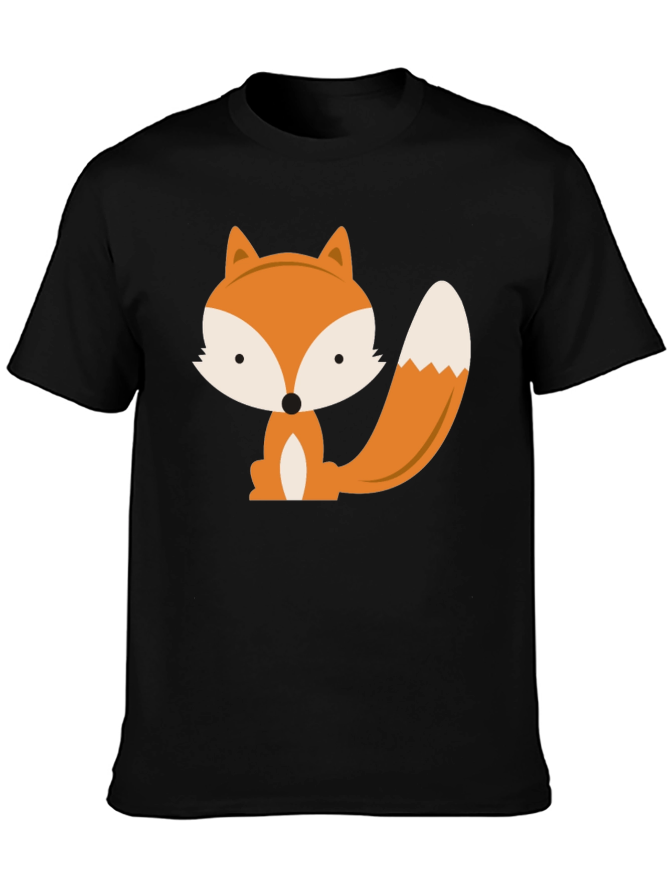 Cute Fox Graphic Tee - Black Unisex T-Shirt