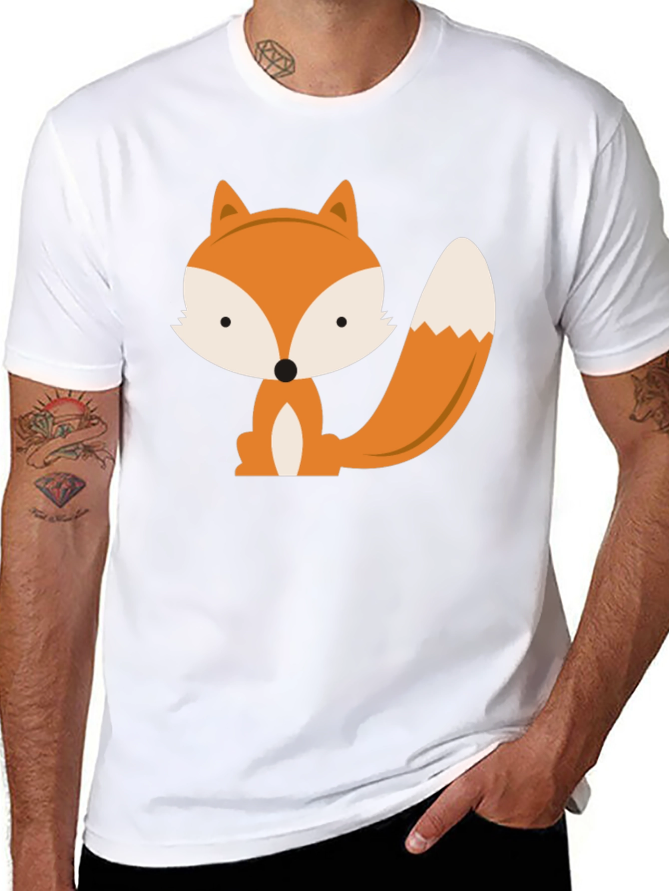 Cute Fox Graphic Tee - Black Unisex T-Shirt