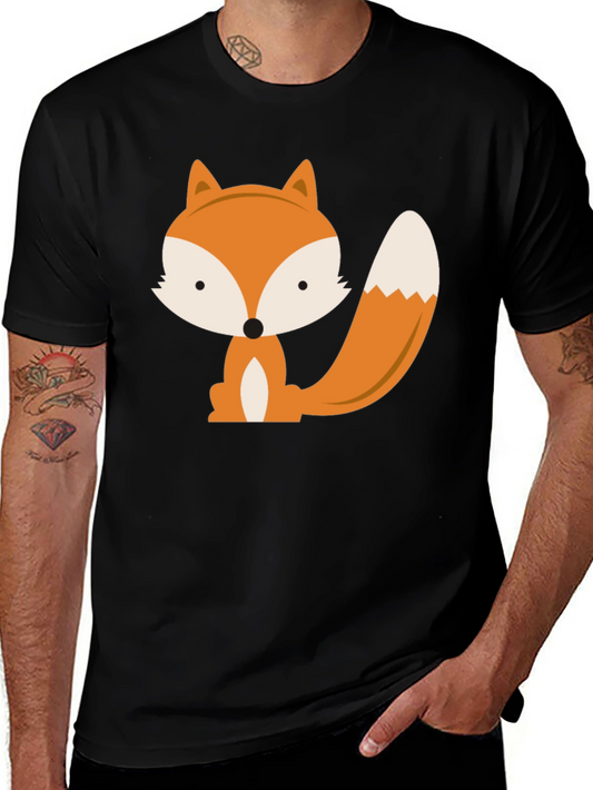 Cute Fox Graphic Tee - Black Unisex T-Shirt