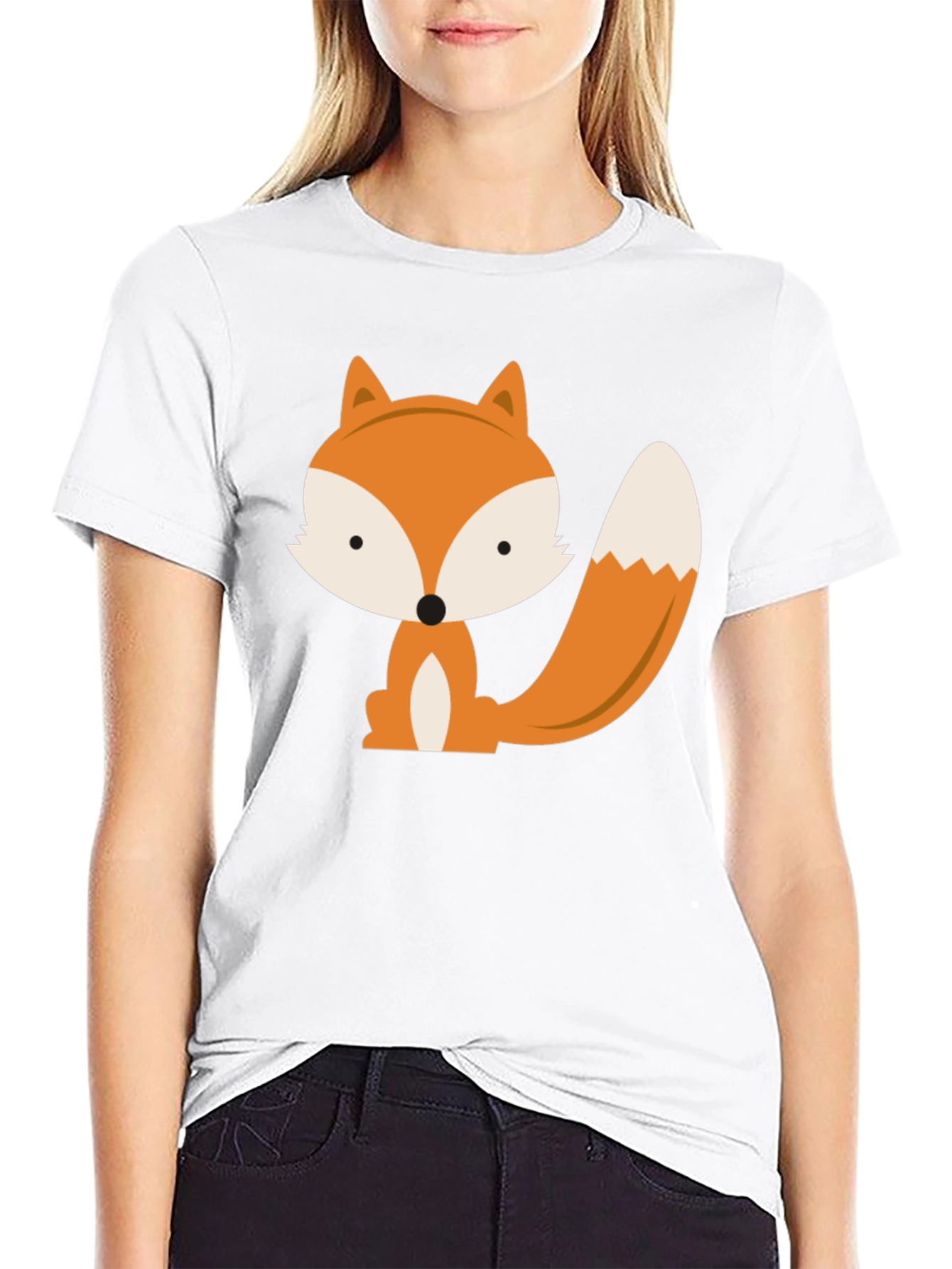 Cute Fox Graphic Tee - Black Unisex T-Shirt