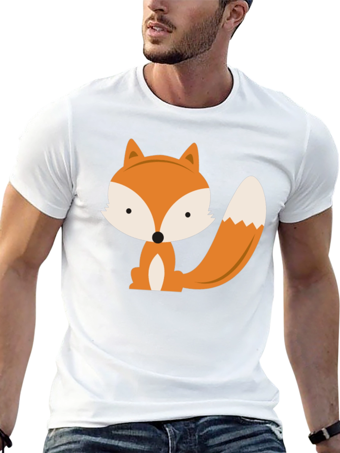 Cute Fox Graphic Tee - Black Unisex T-Shirt