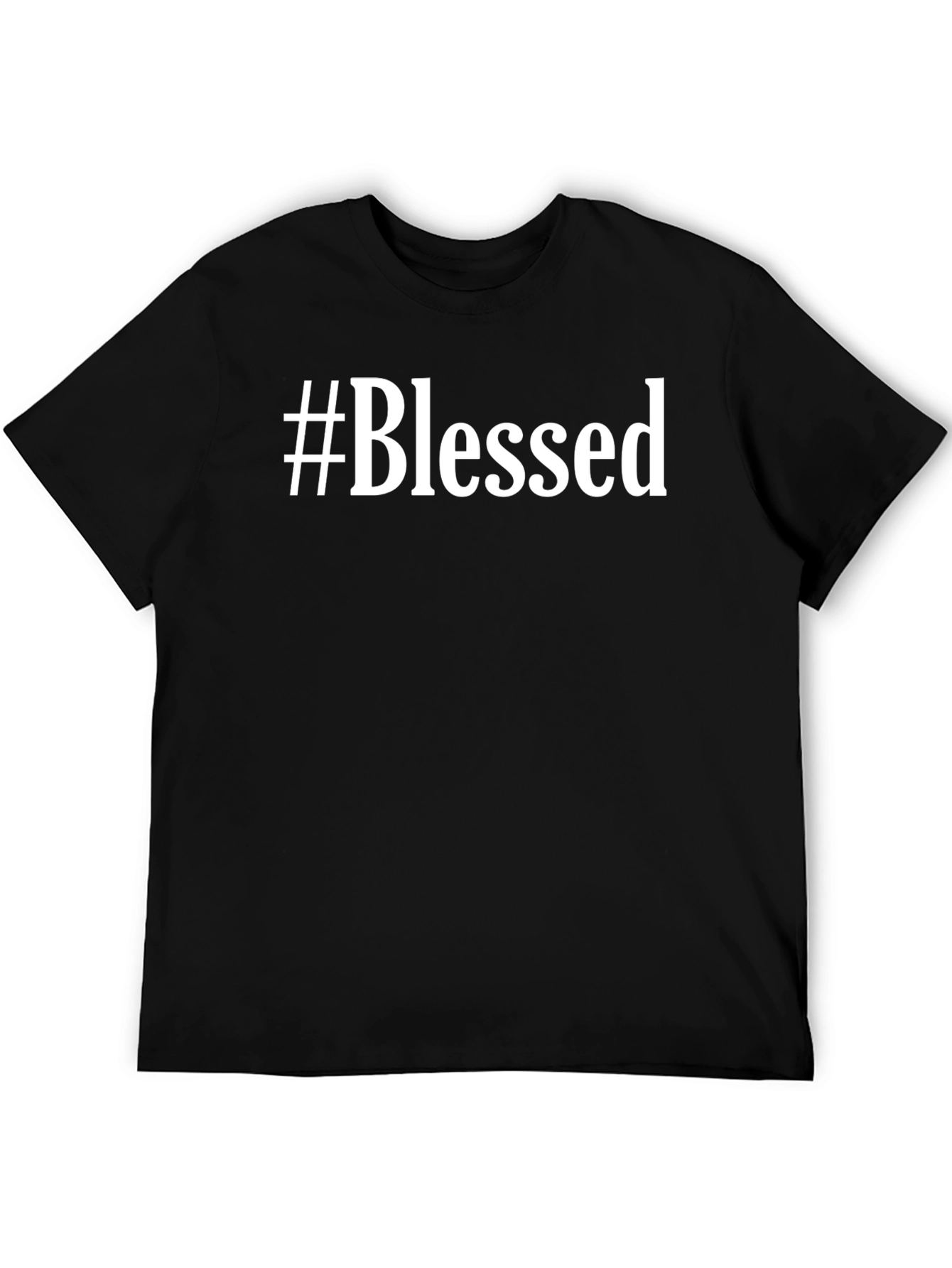 #Blessed Graphic Print Mens Black T-Shirt