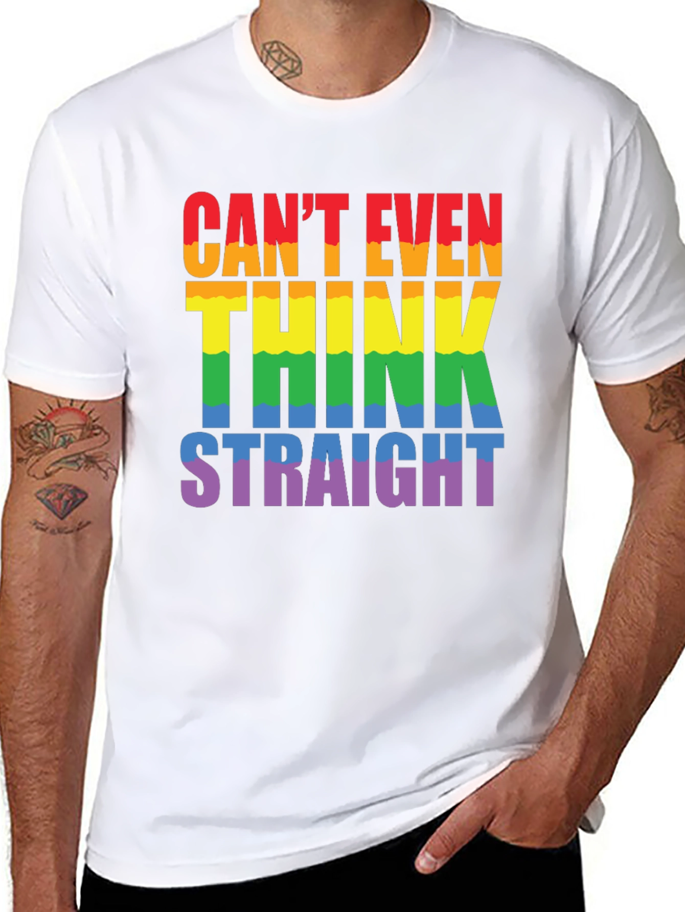 Cant Even Think Straight LGBTQ+ Pride T-Shirt
