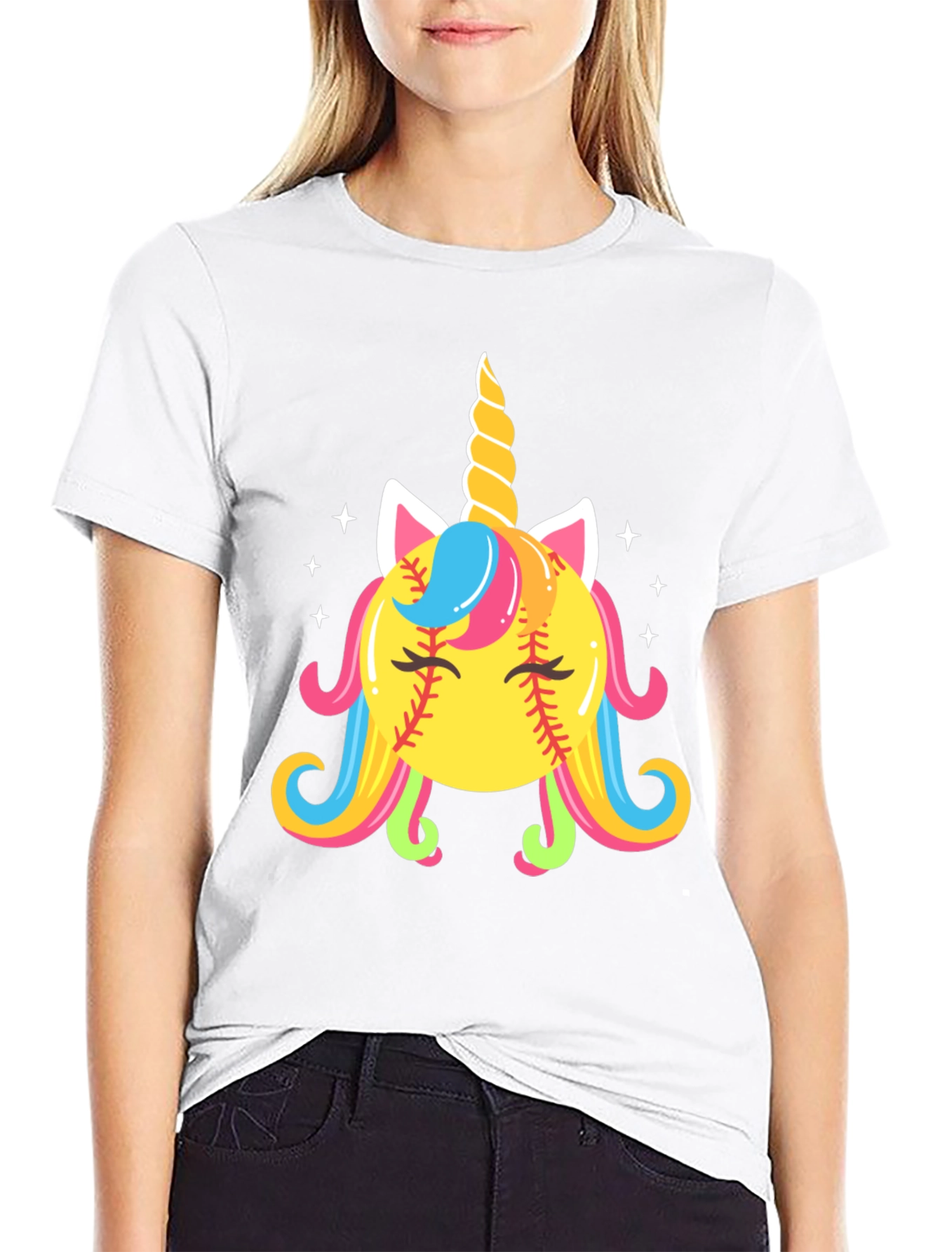 Unicorn Softball Graphic Tee