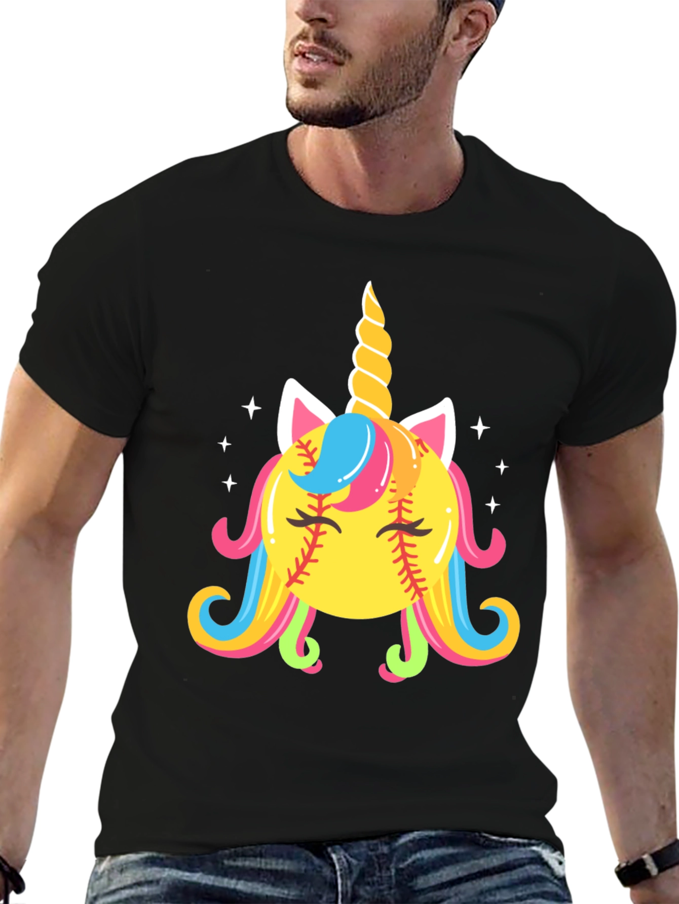 Unicorn Softball Graphic Tee