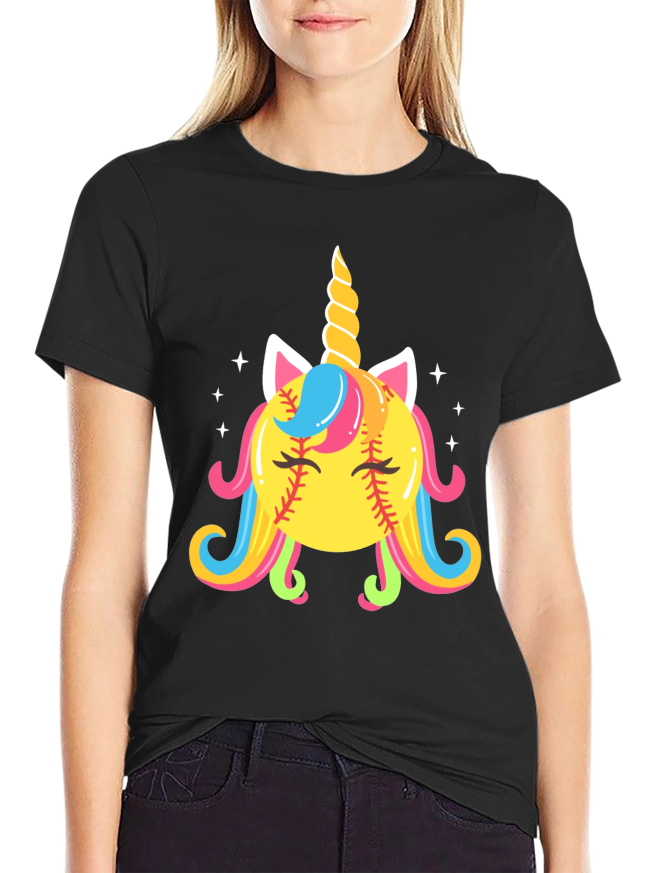 Unicorn Softball Graphic Tee