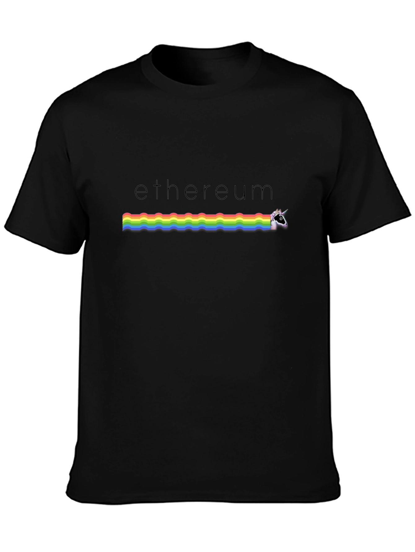 Ethereum Unicorn Rainbow Graphic T-Shirt