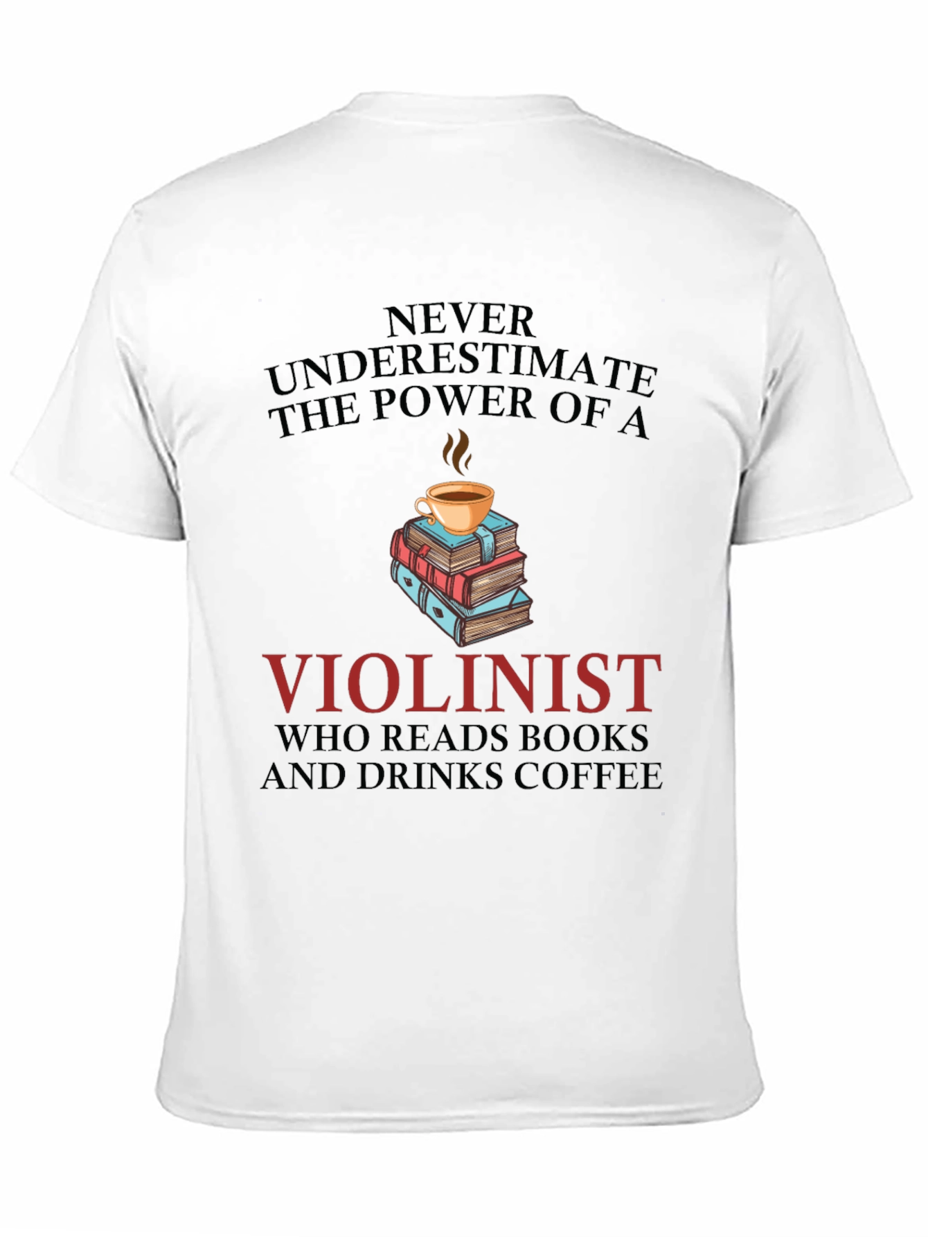 Violinist Book & Coffee Lover Tee