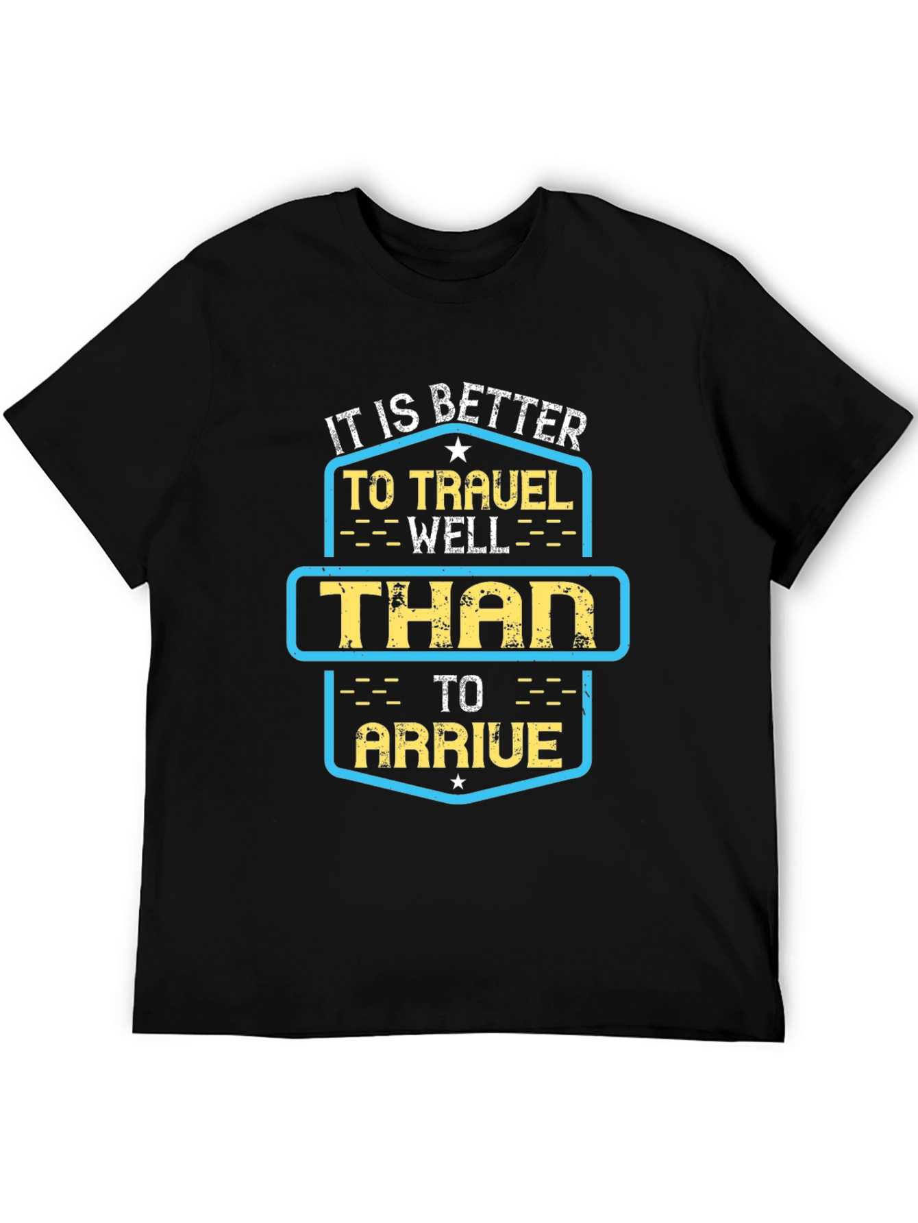 Travel Well Graphic Tee - Black Cotton T-Shirt