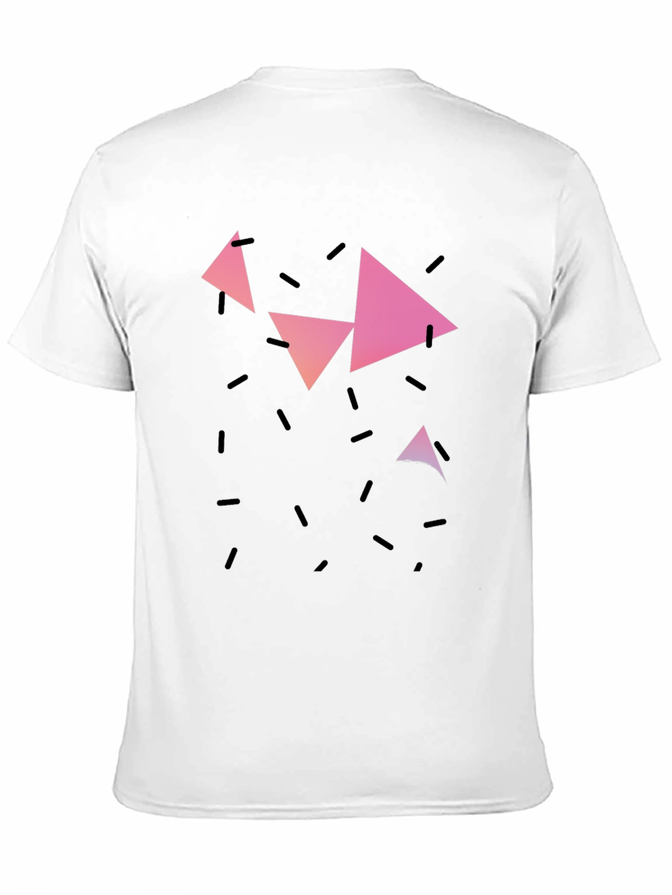 Geometric Triangle Print Black Casual T-Shirt