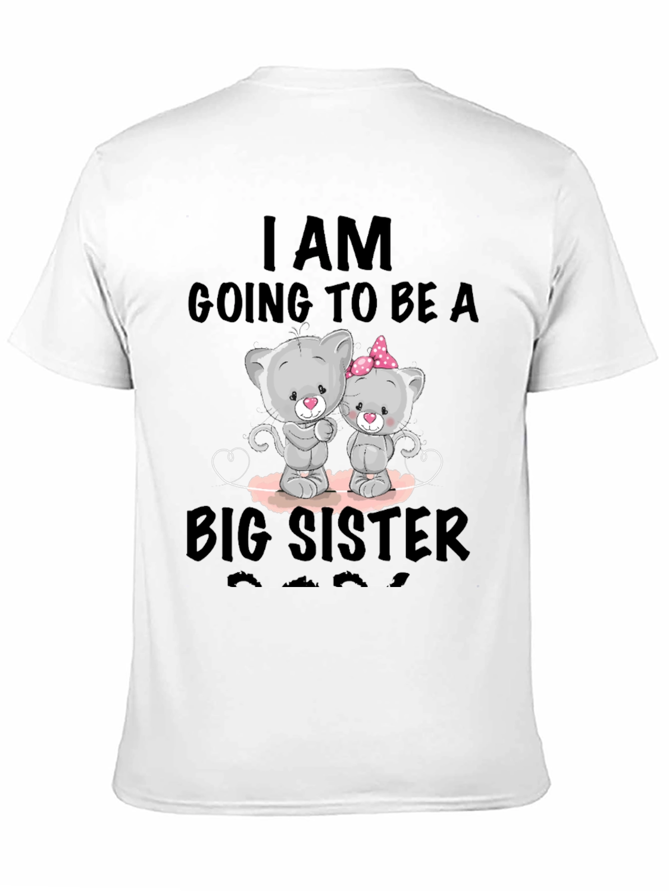 Big Sister Announcement T-Shirt - Cute Cat Design