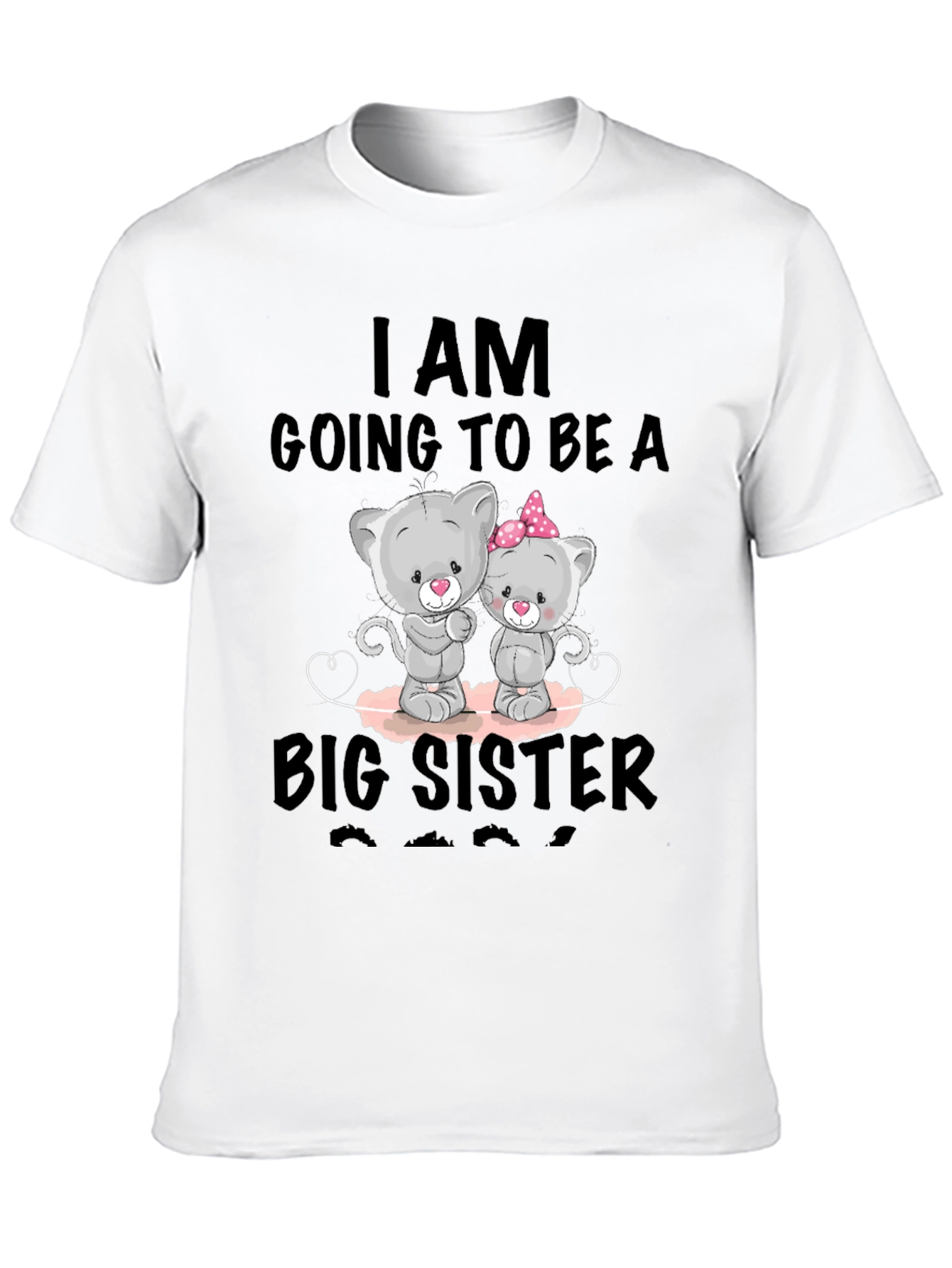 Big Sister Announcement T-Shirt - Cute Cat Design