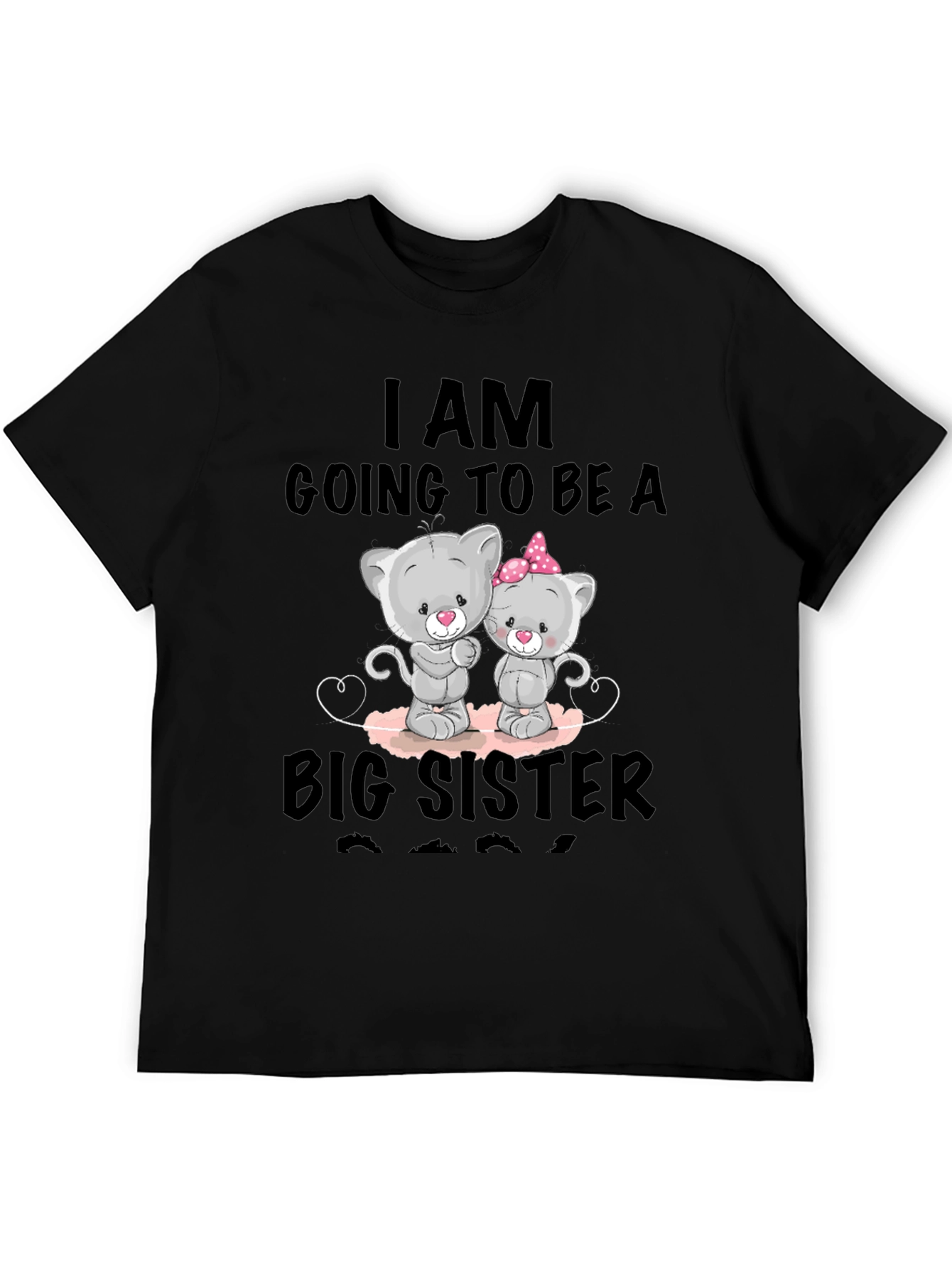 Big Sister Announcement T-Shirt - Cute Cat Design