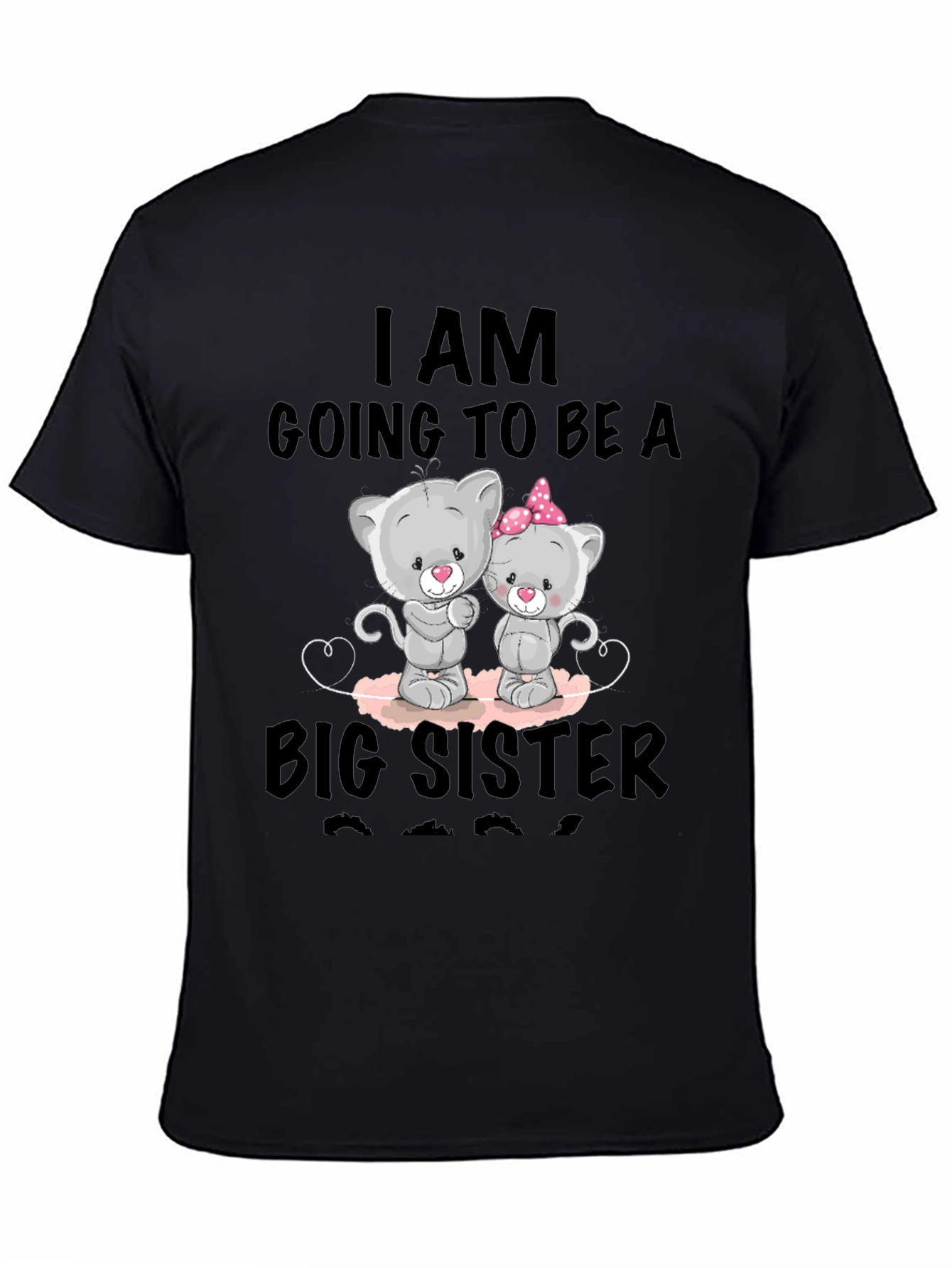 Big Sister Announcement T-Shirt - Cute Cat Design