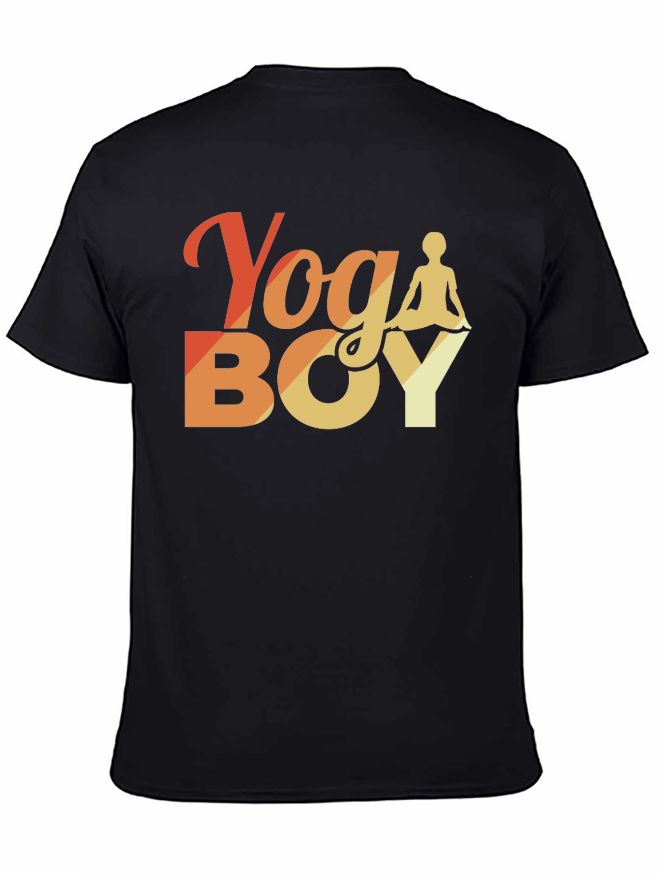 Yoga Boy Graphic Tee - Black Cotton T-Shirt