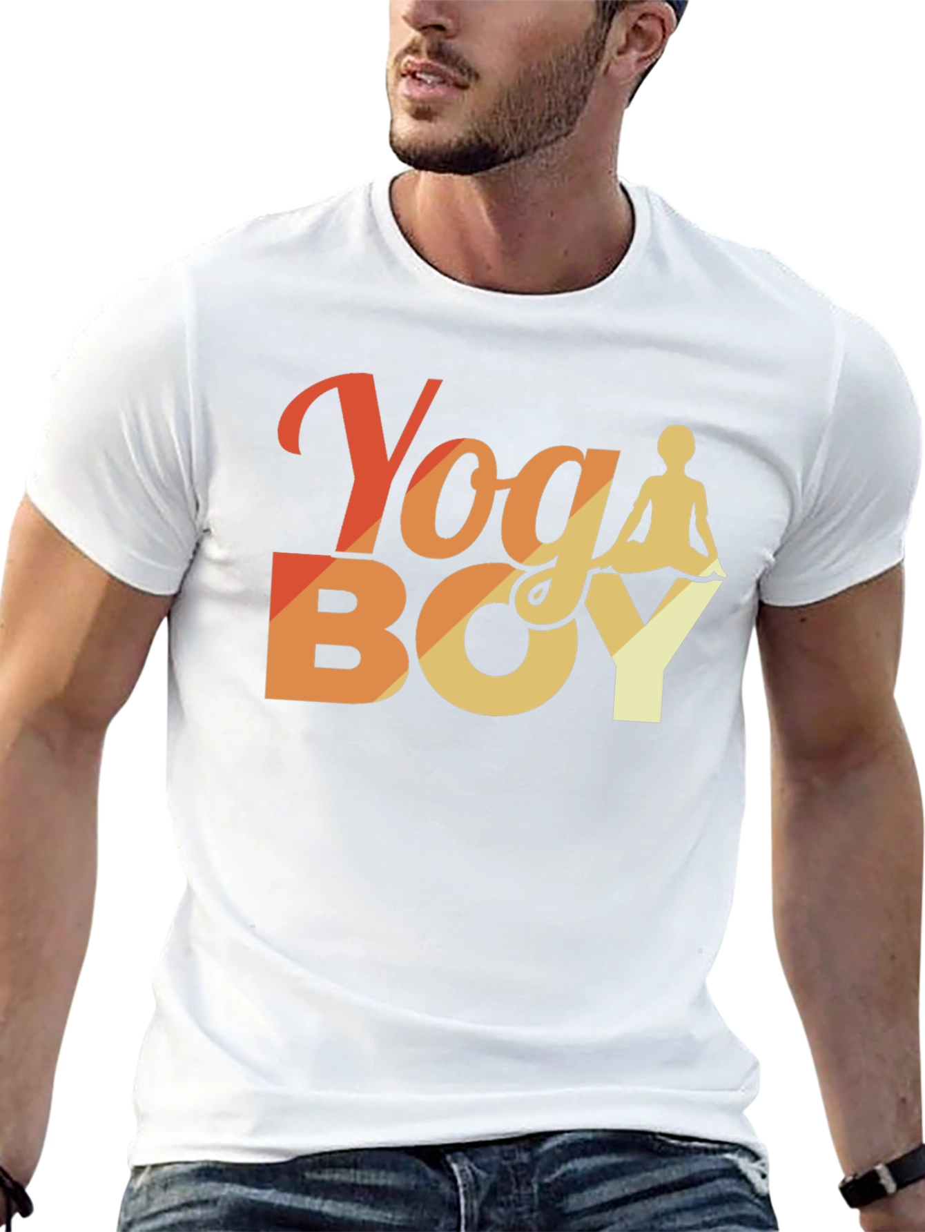 Yoga Boy Graphic Tee - Black Cotton T-Shirt