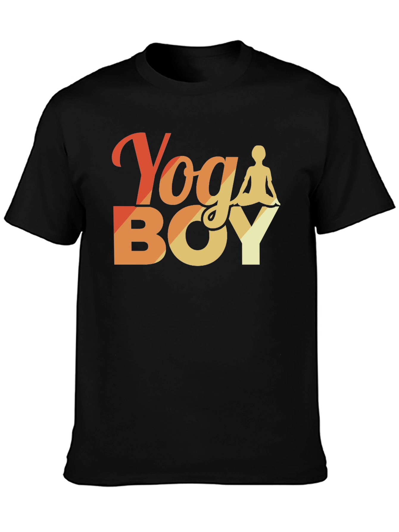 Yoga Boy Graphic Tee - Black Cotton T-Shirt