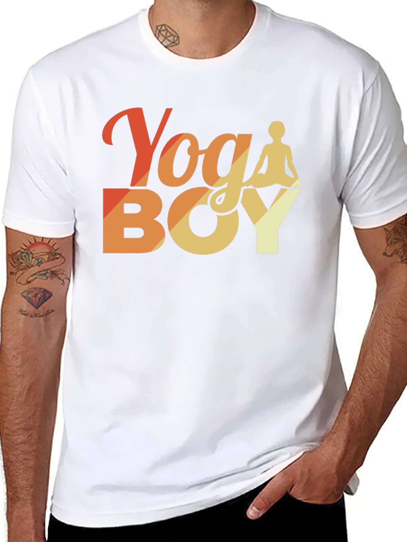 Yoga Boy Graphic Tee - Black Cotton T-Shirt