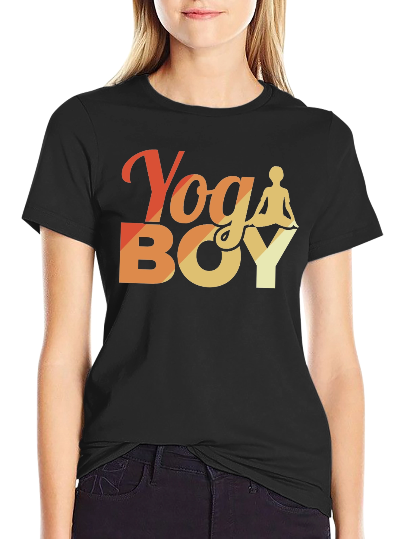 Yoga Boy Graphic Tee - Black Cotton T-Shirt