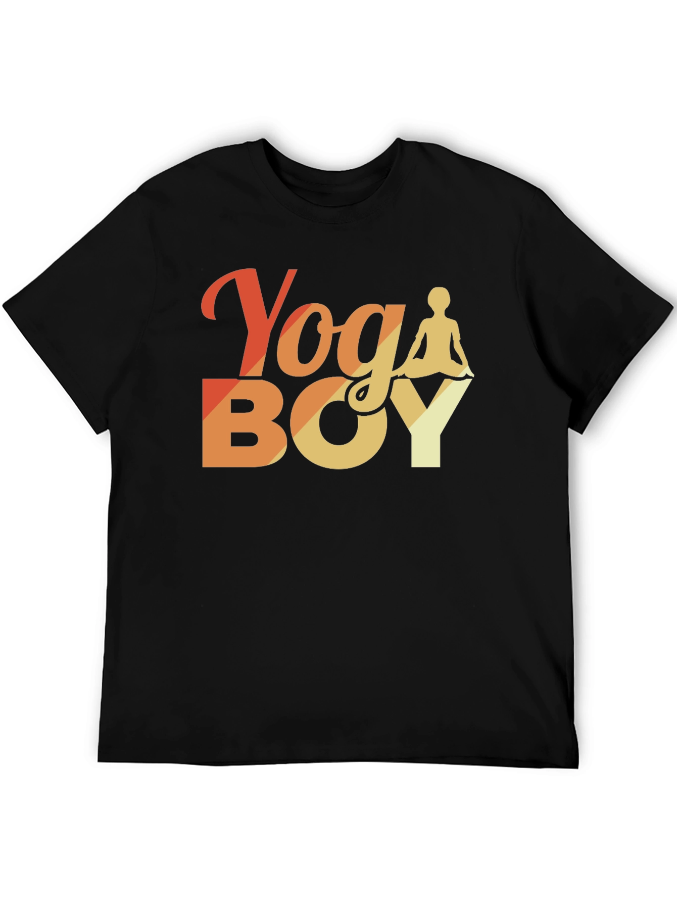 Yoga Boy Graphic Tee - Black Cotton T-Shirt