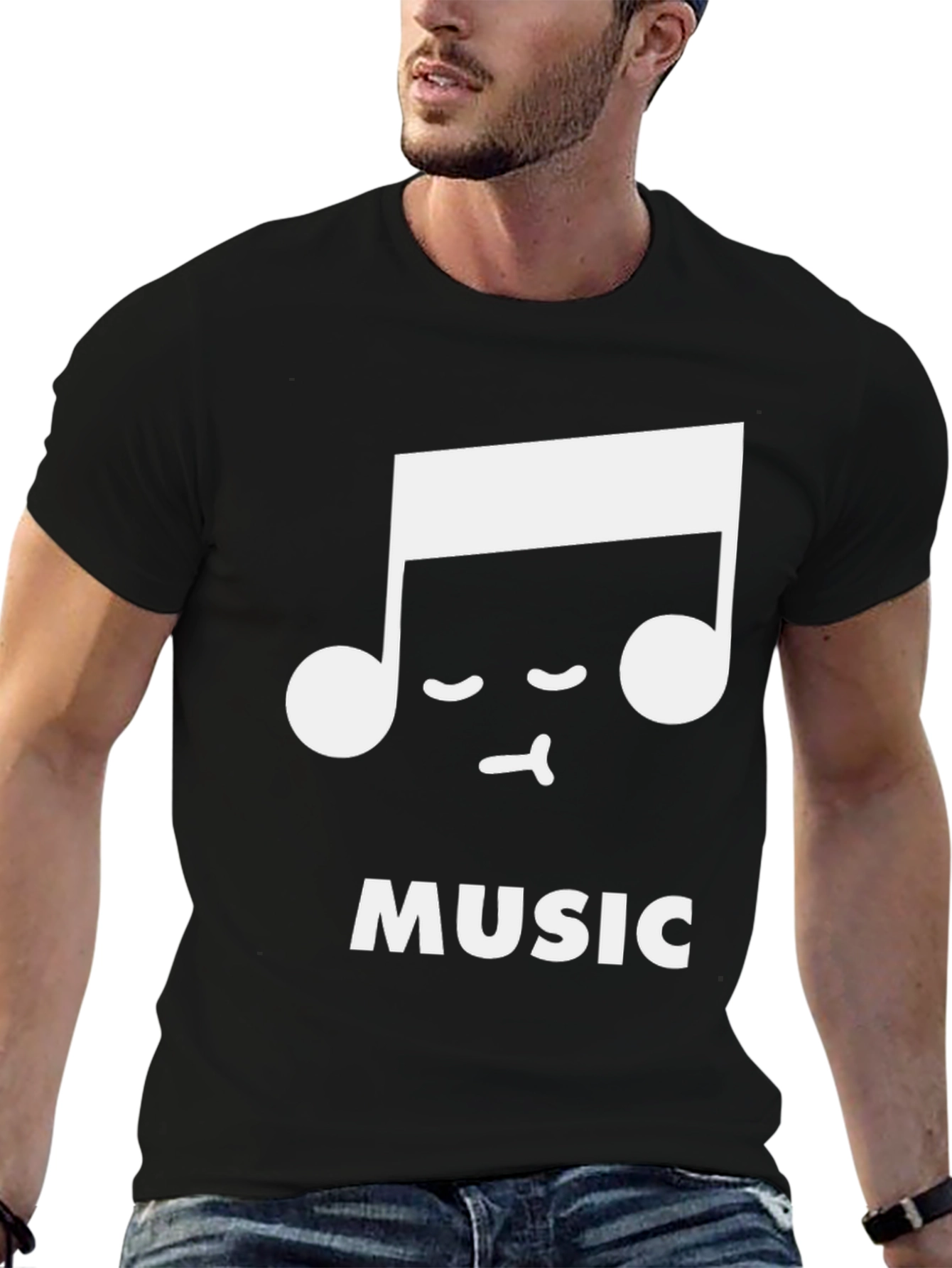 Music Note Graphic T-Shirt - Relaxed Fit